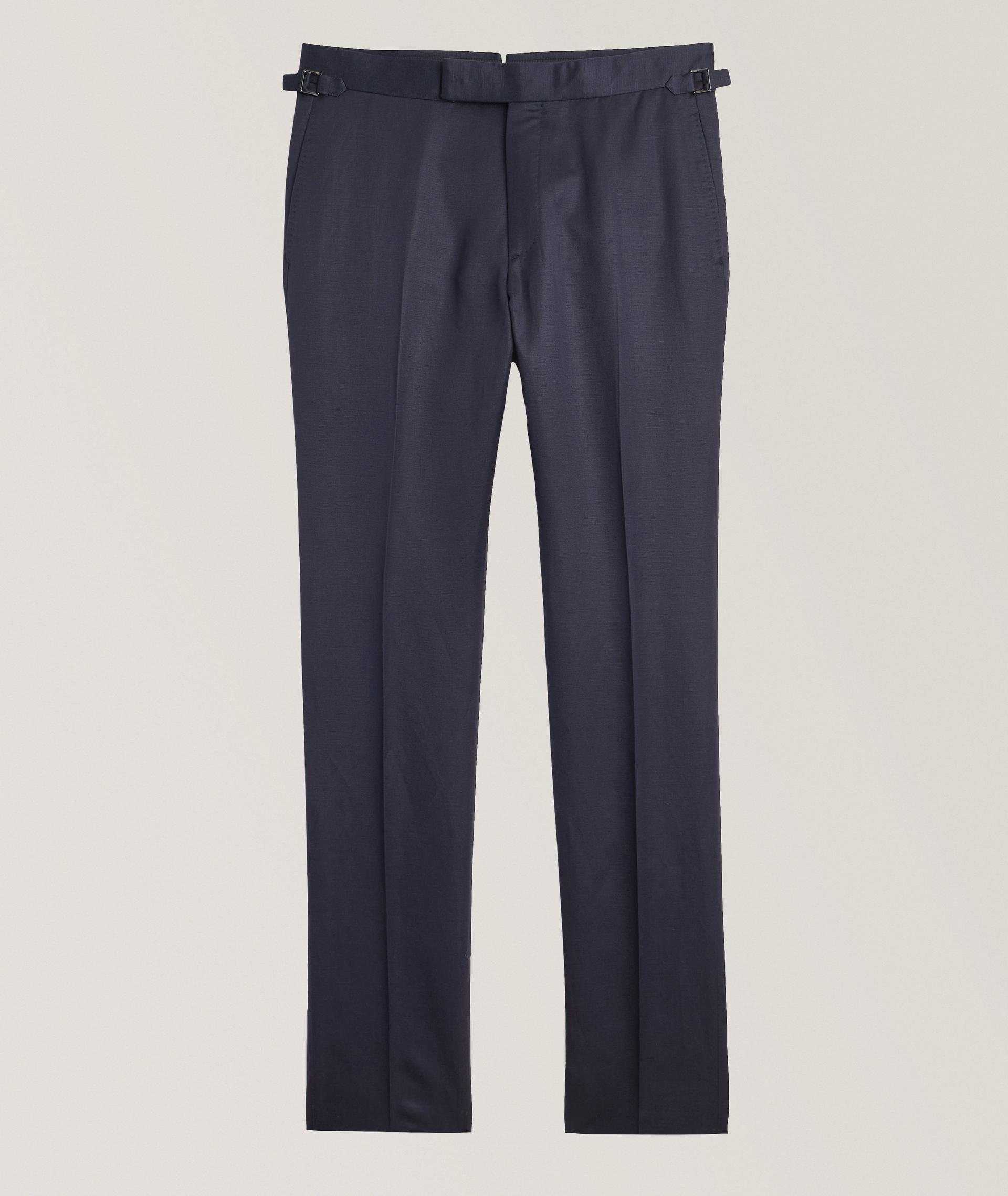 Shelton Silk-Linen-Twill Dress Pants image 0