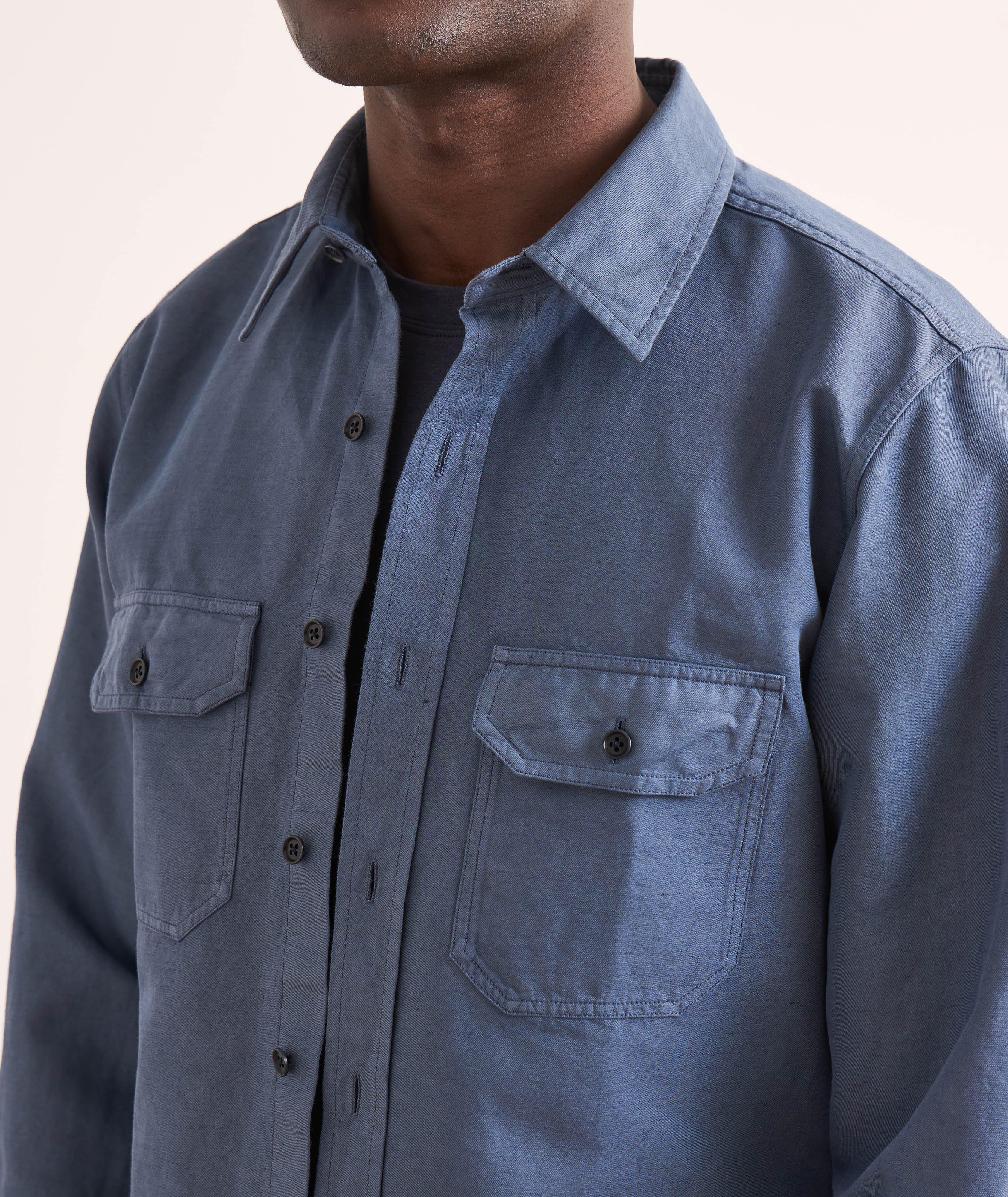 Linen-Cotton Twill Military Shirt image 3