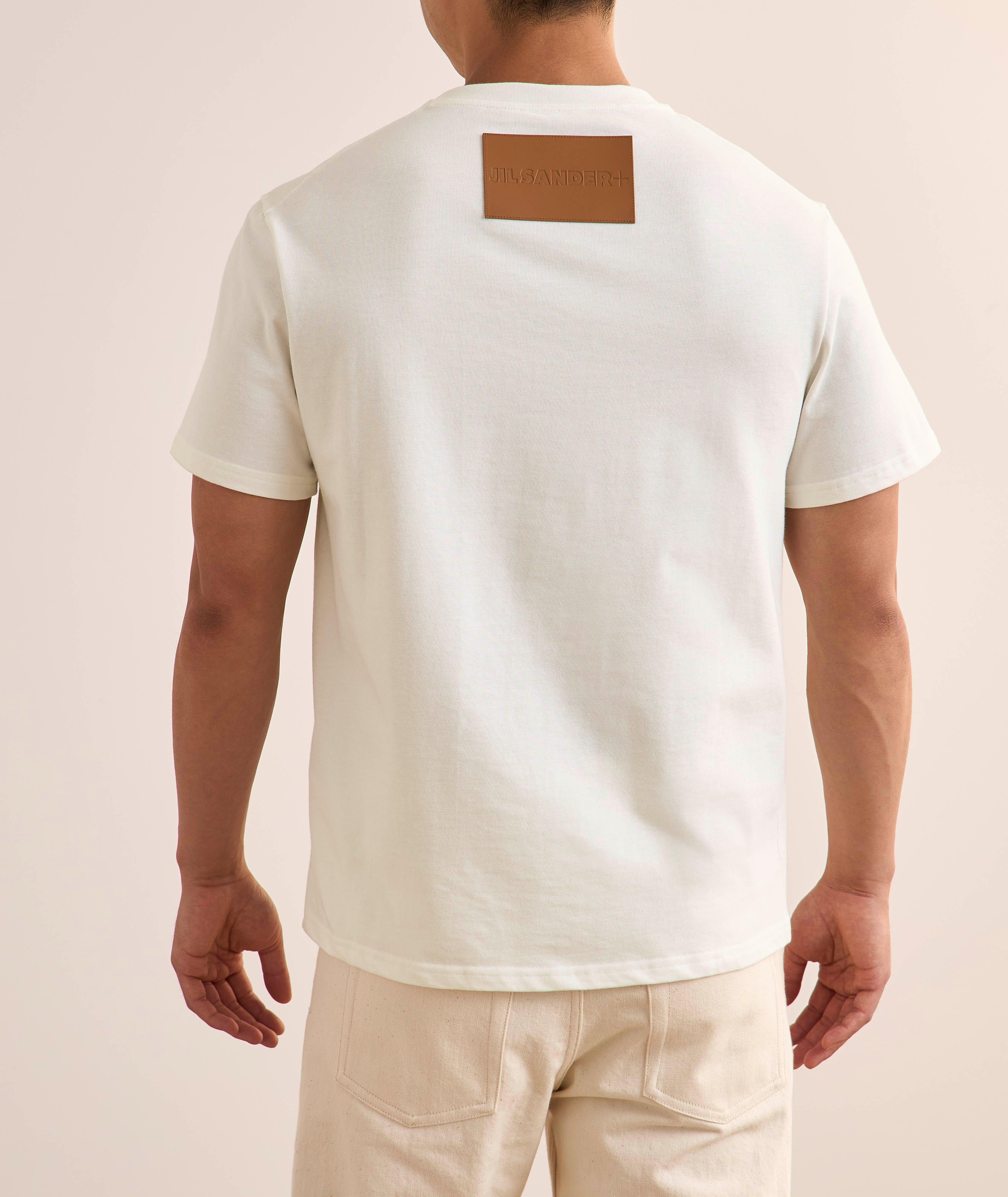 T-shirt en coton avec écusson en cuir à l’arrière image 3