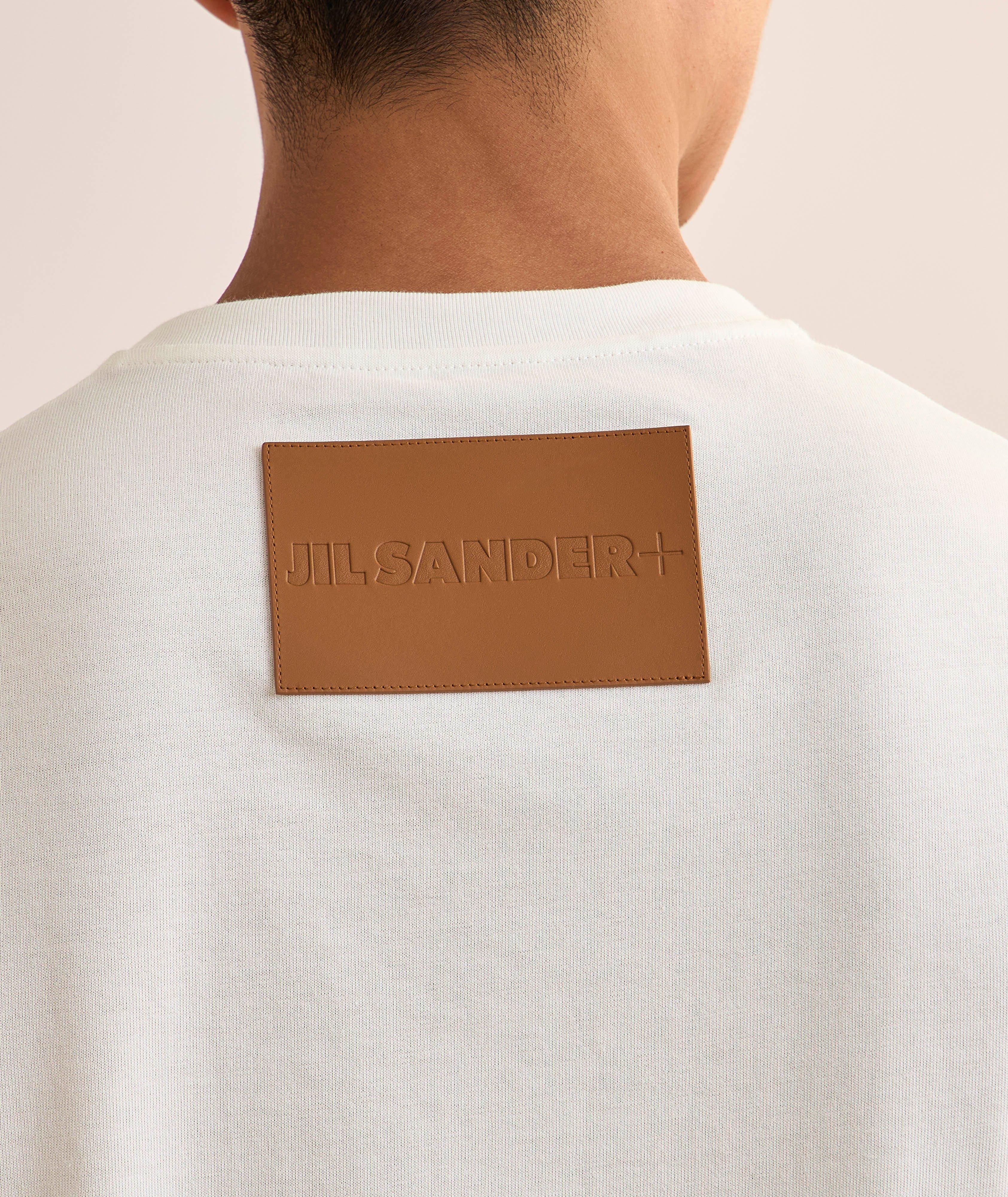 T-shirt en coton avec écusson en cuir à l’arrière image 4