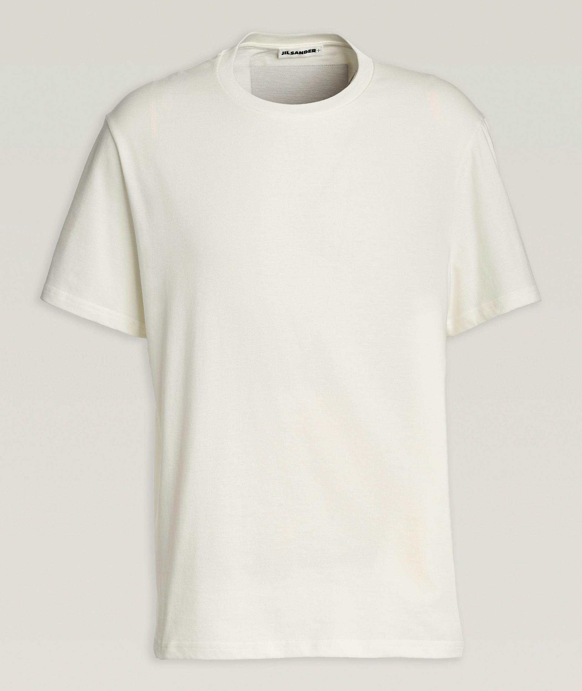 T-shirt en coton avec écusson en cuir à l’arrière image 0