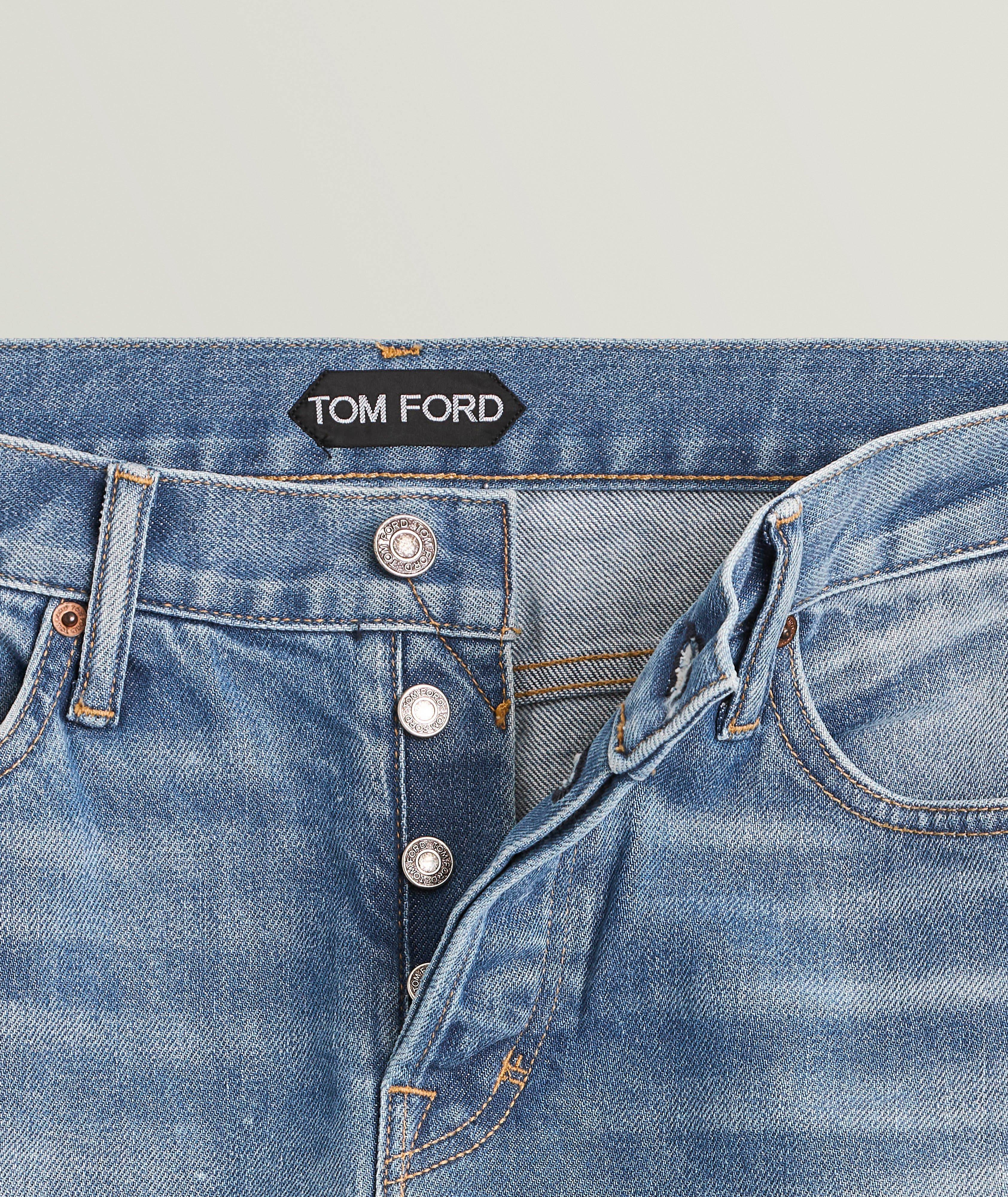 Selvedge Slim-Fit Faded Jeans  image 1