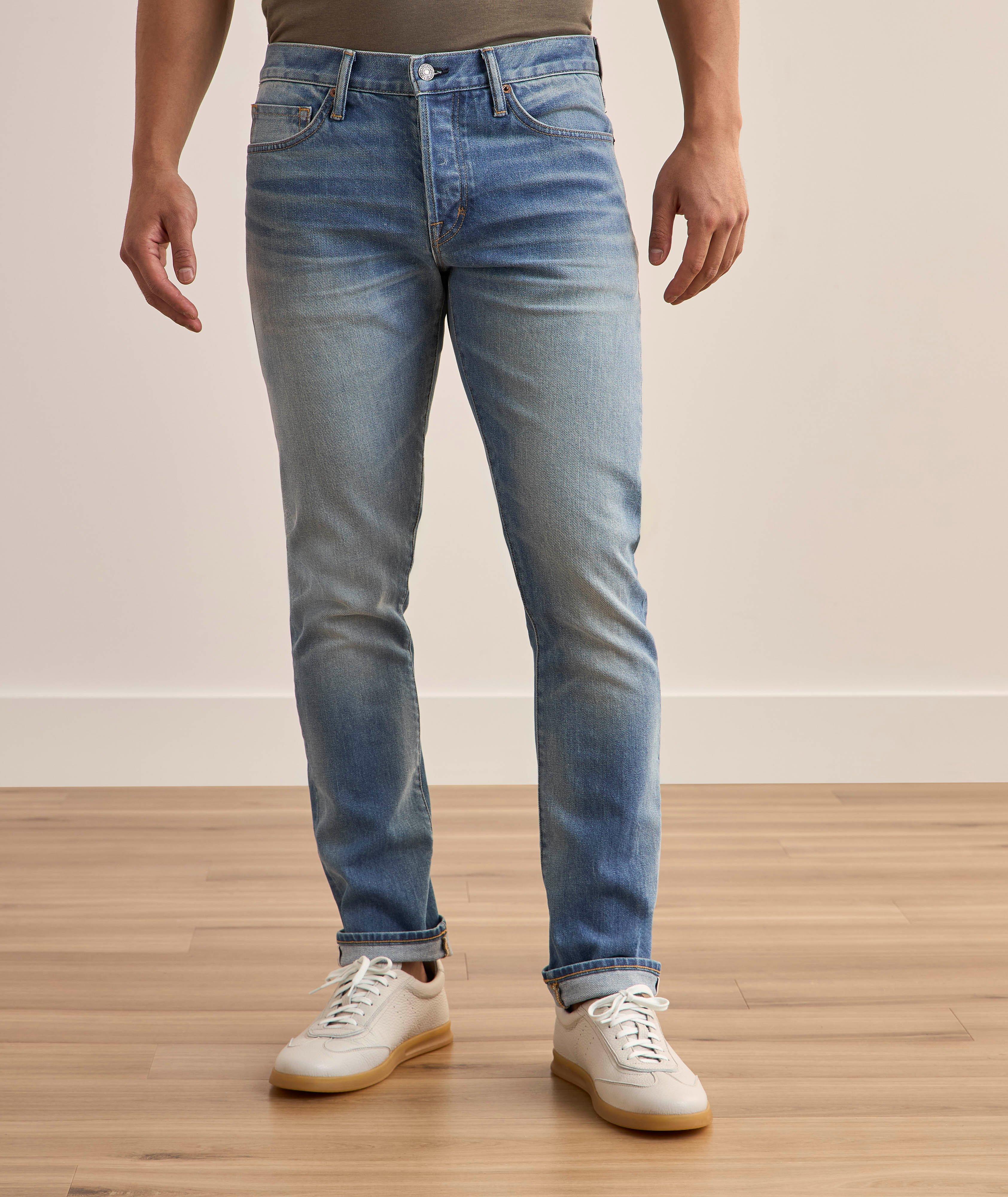 Selvedge Slim-Fit Faded Jeans  image 2