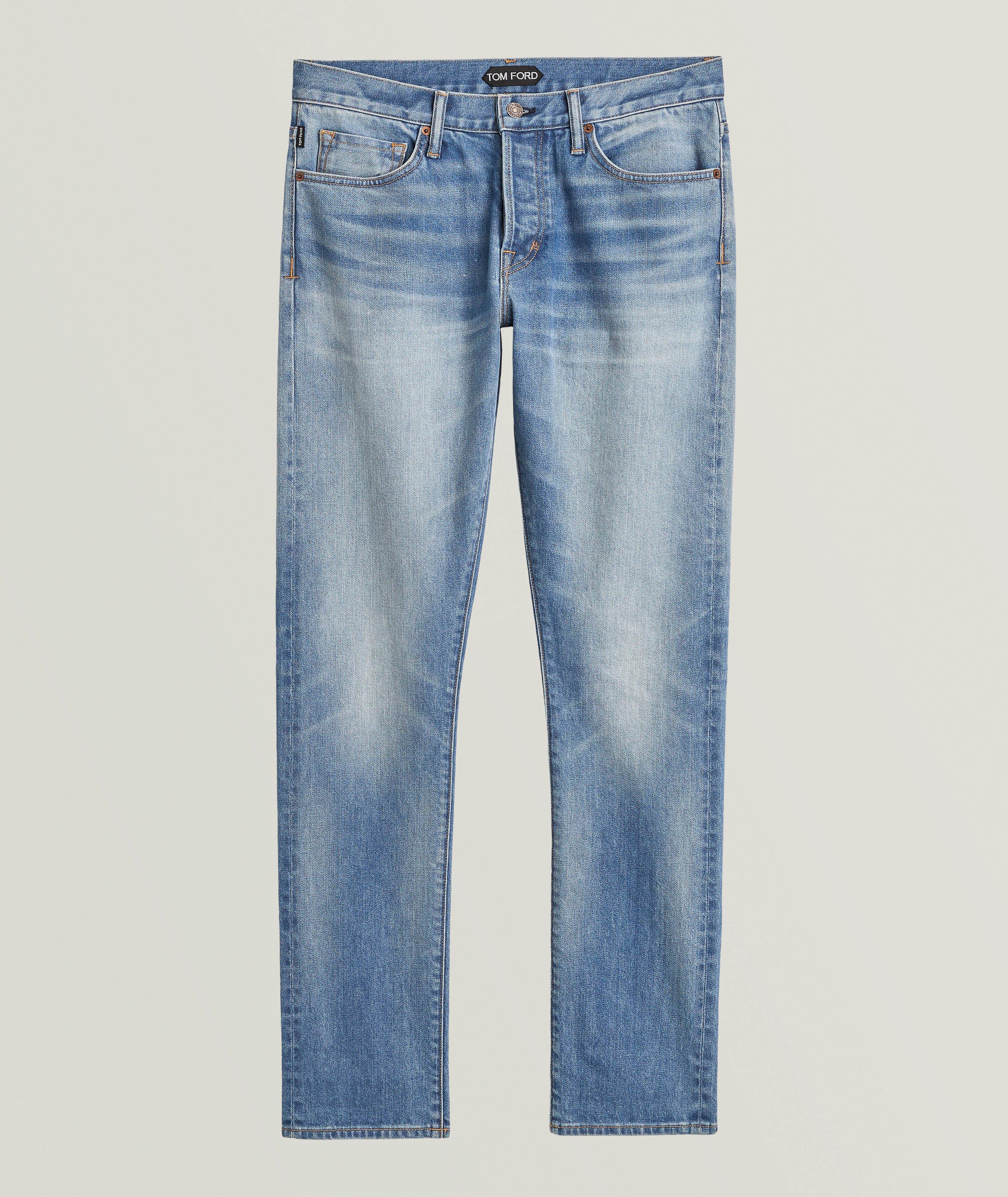 Selvedge Slim-Fit Faded Jeans  image 0