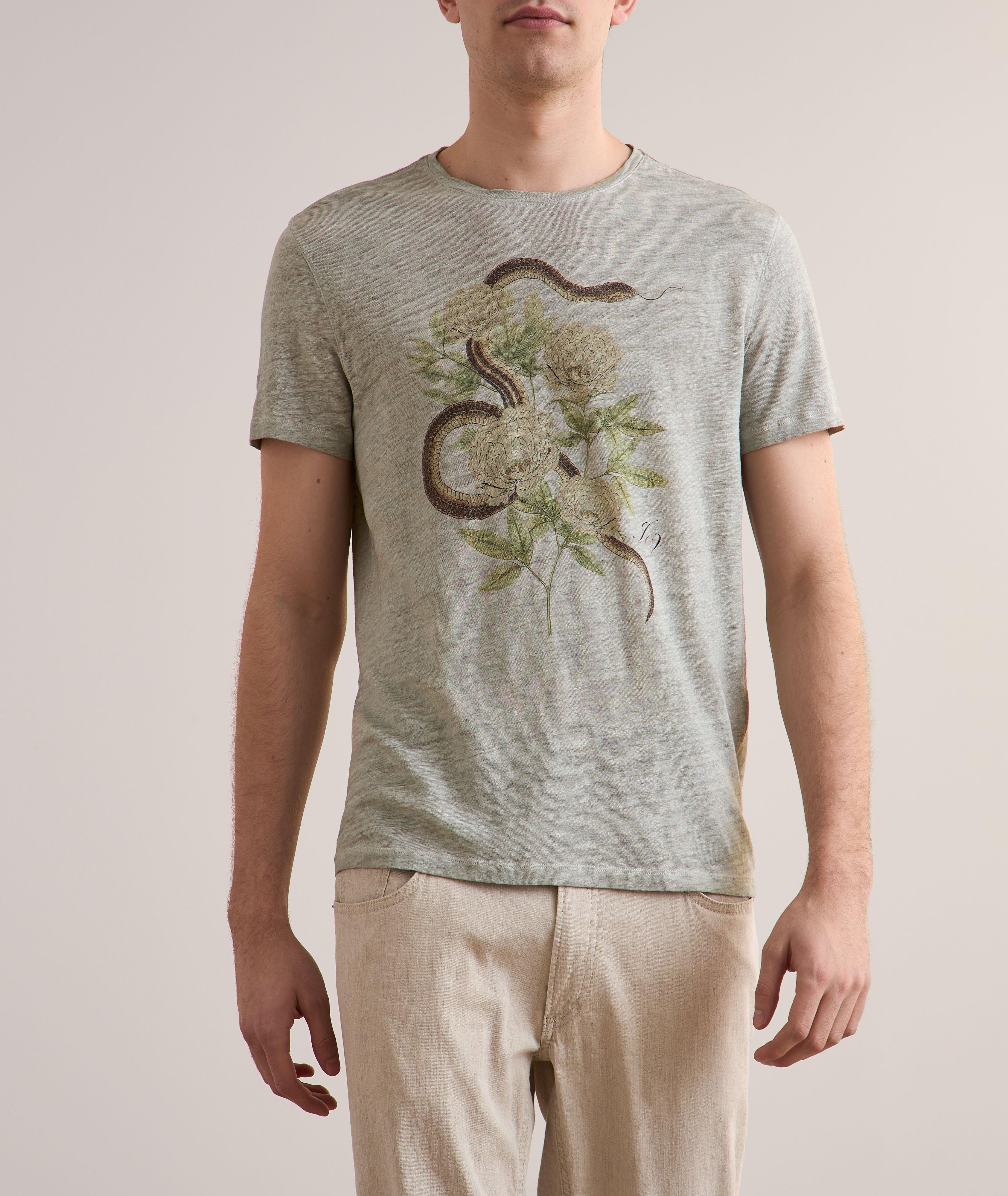 Snake & Rose Linen T-Shirt  image 1