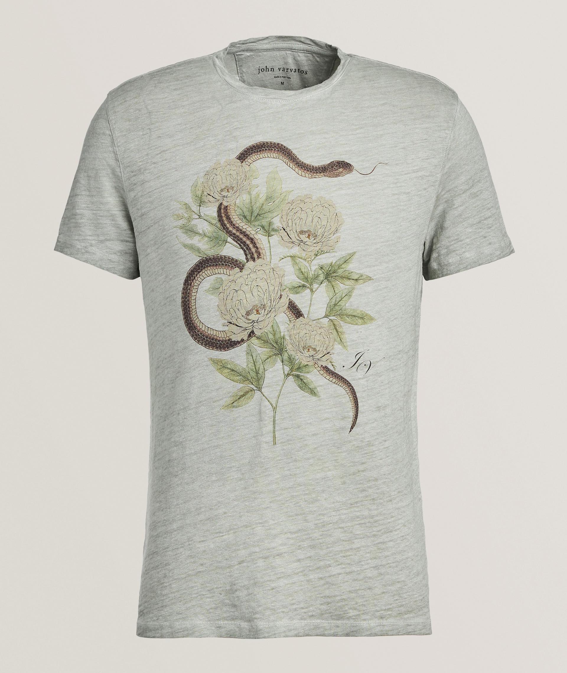 Snake & Rose Linen T-Shirt  image 0