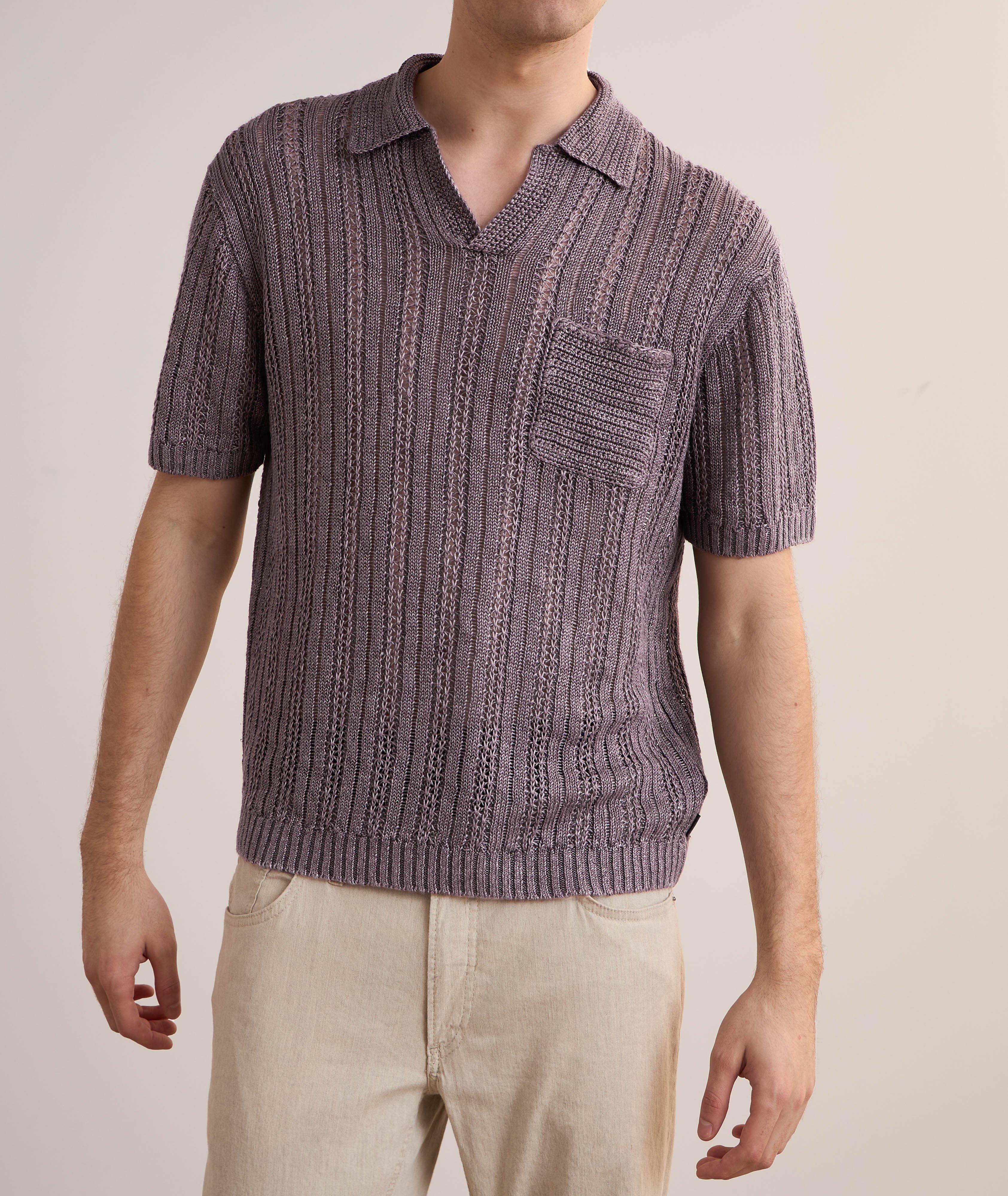 Odin Crochet Linen Polo  image 1