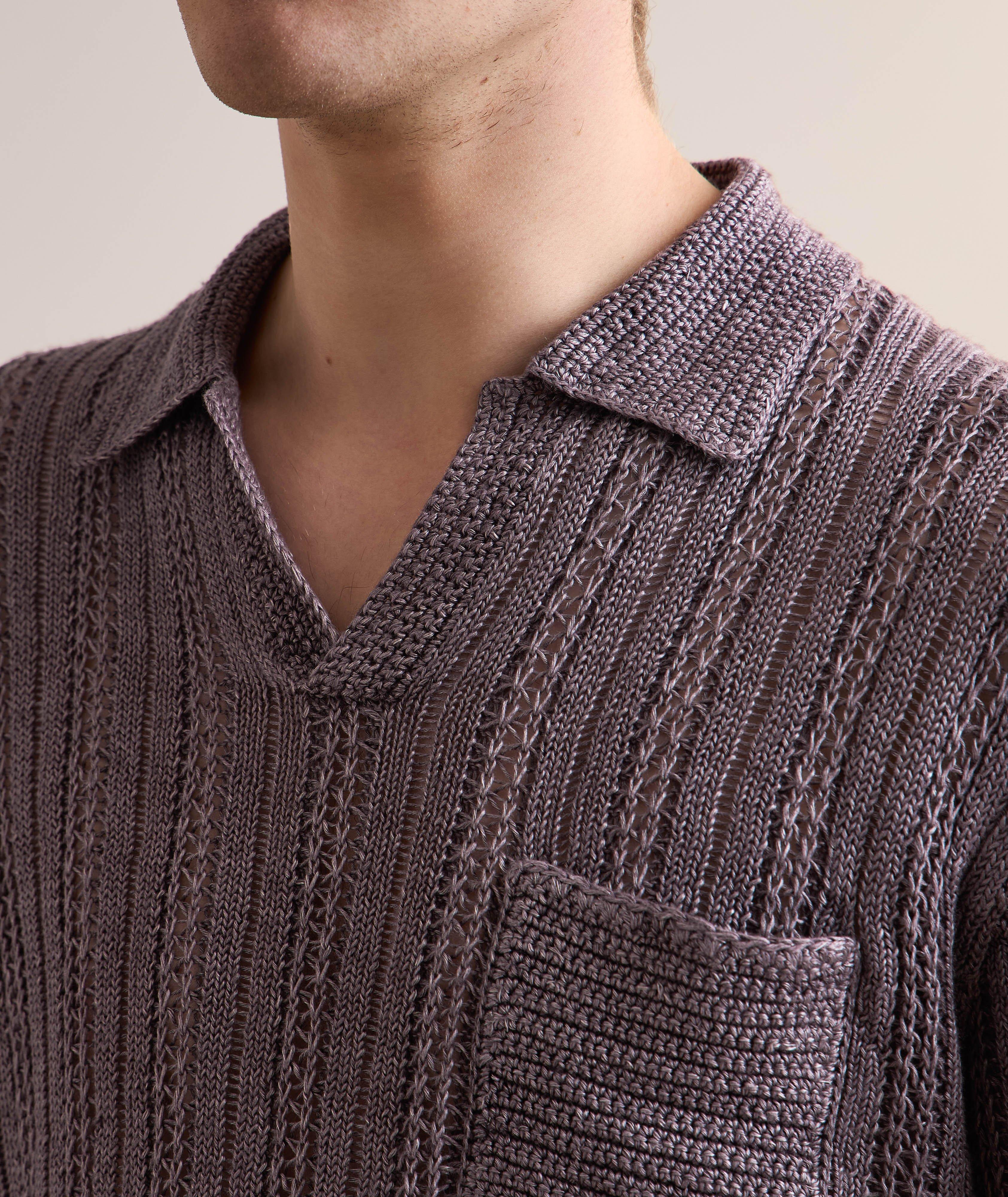 Odin Crochet Linen Polo  image 3