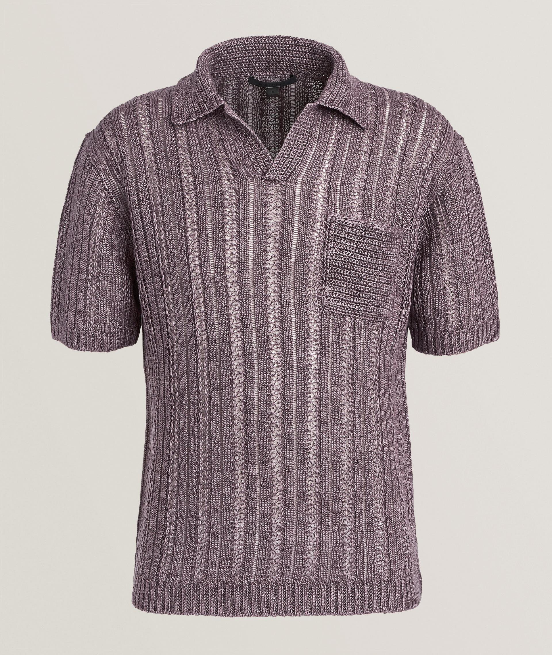 Odin Crochet Linen Polo  image 0