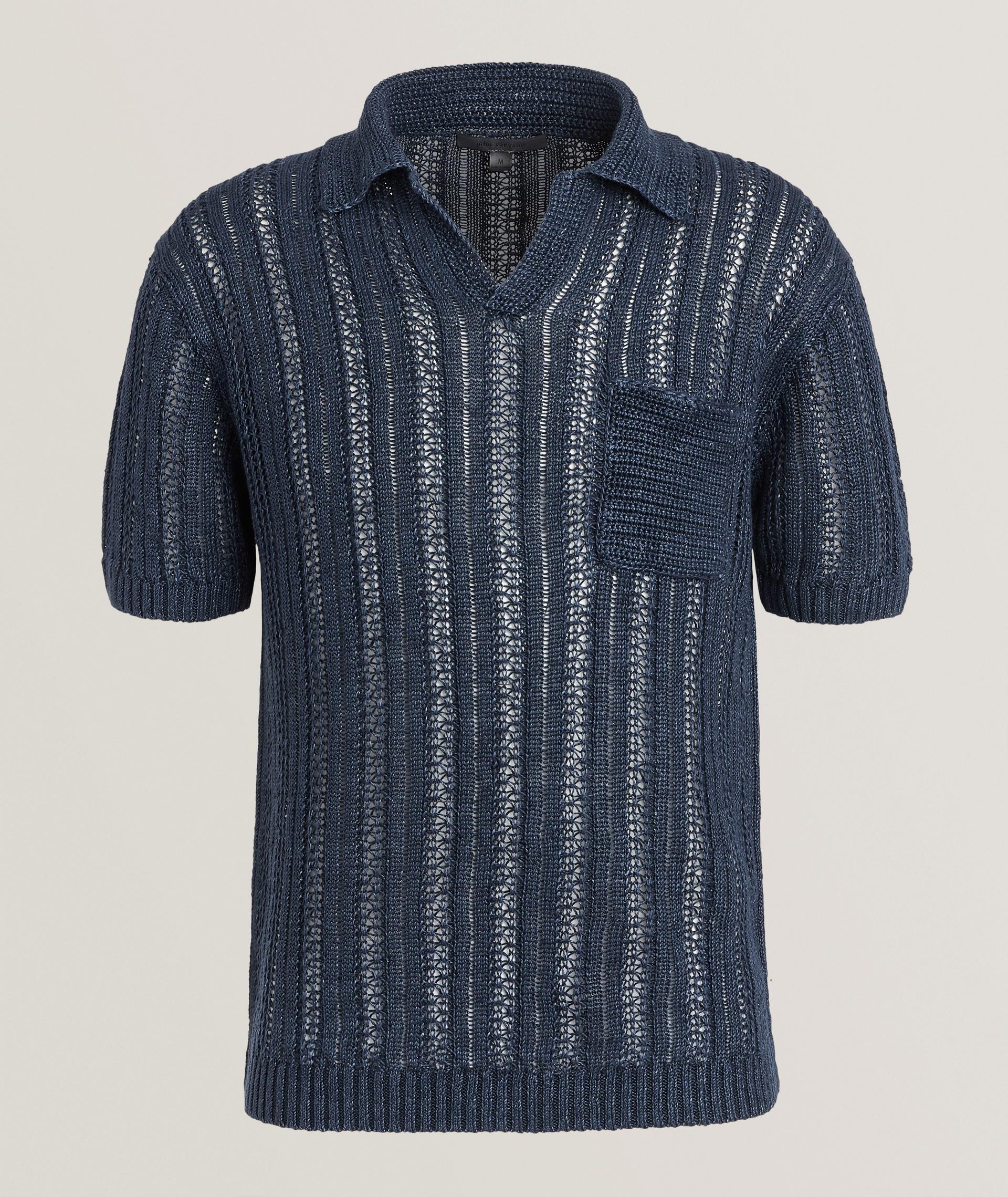 Odin Crochet Linen Polo  image 0
