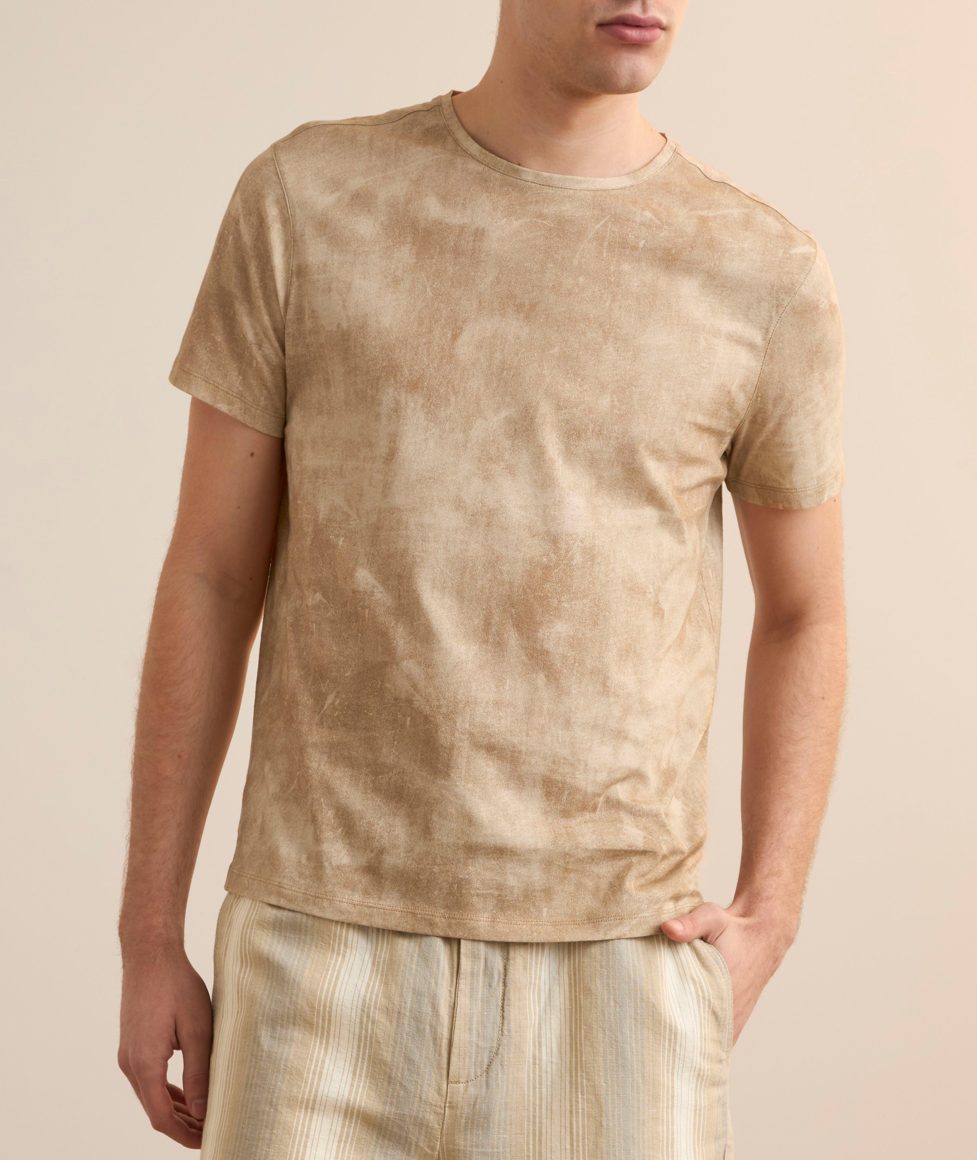 T-shirt à encolure ronde et à effet délavé image 1