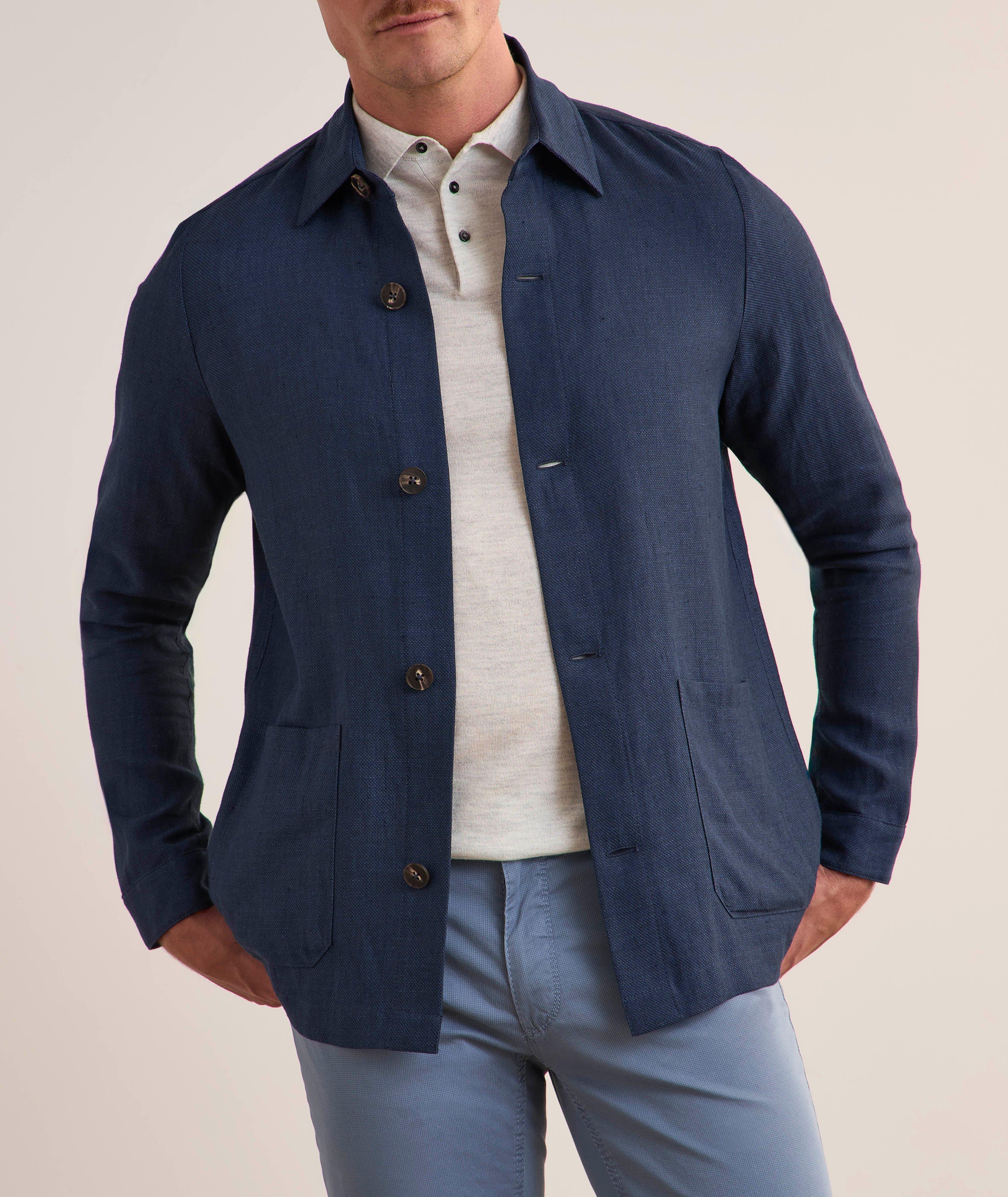 Veste-chemise en mélange de lin et de laine image 1
