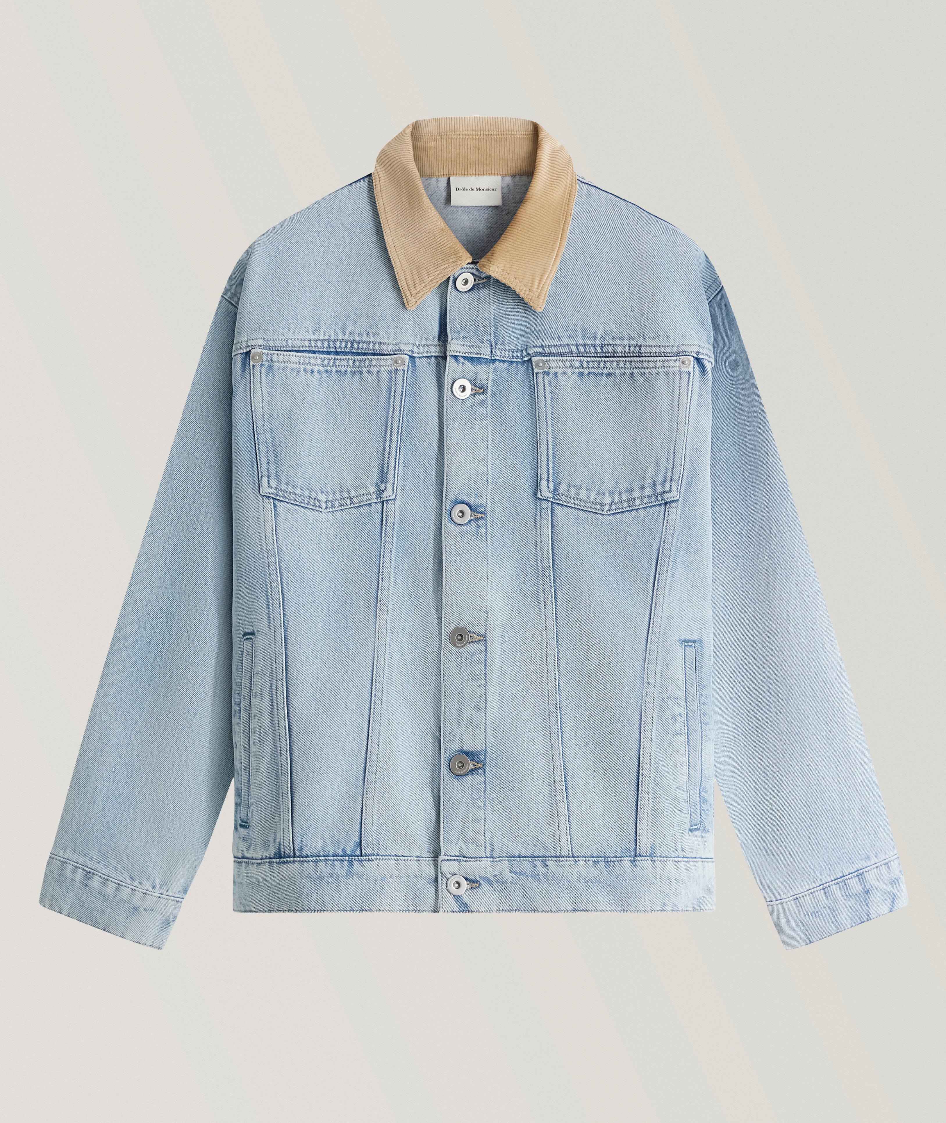 Corduroy Collar Denim Jacket image 0