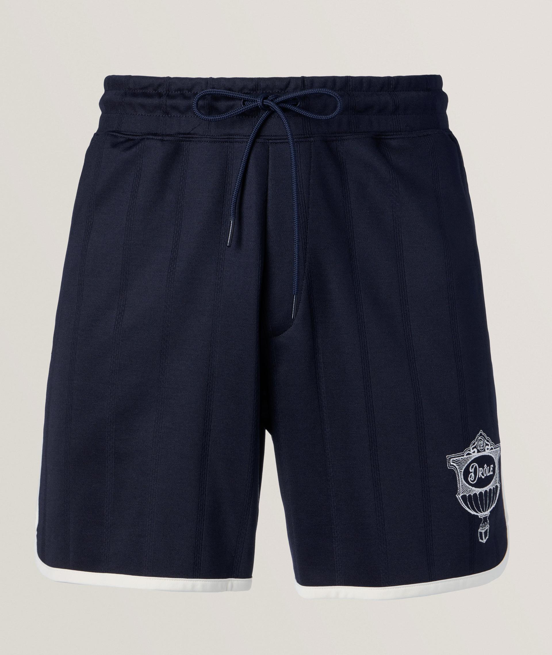 Short en tissu à mailles avec logo brodé image 0