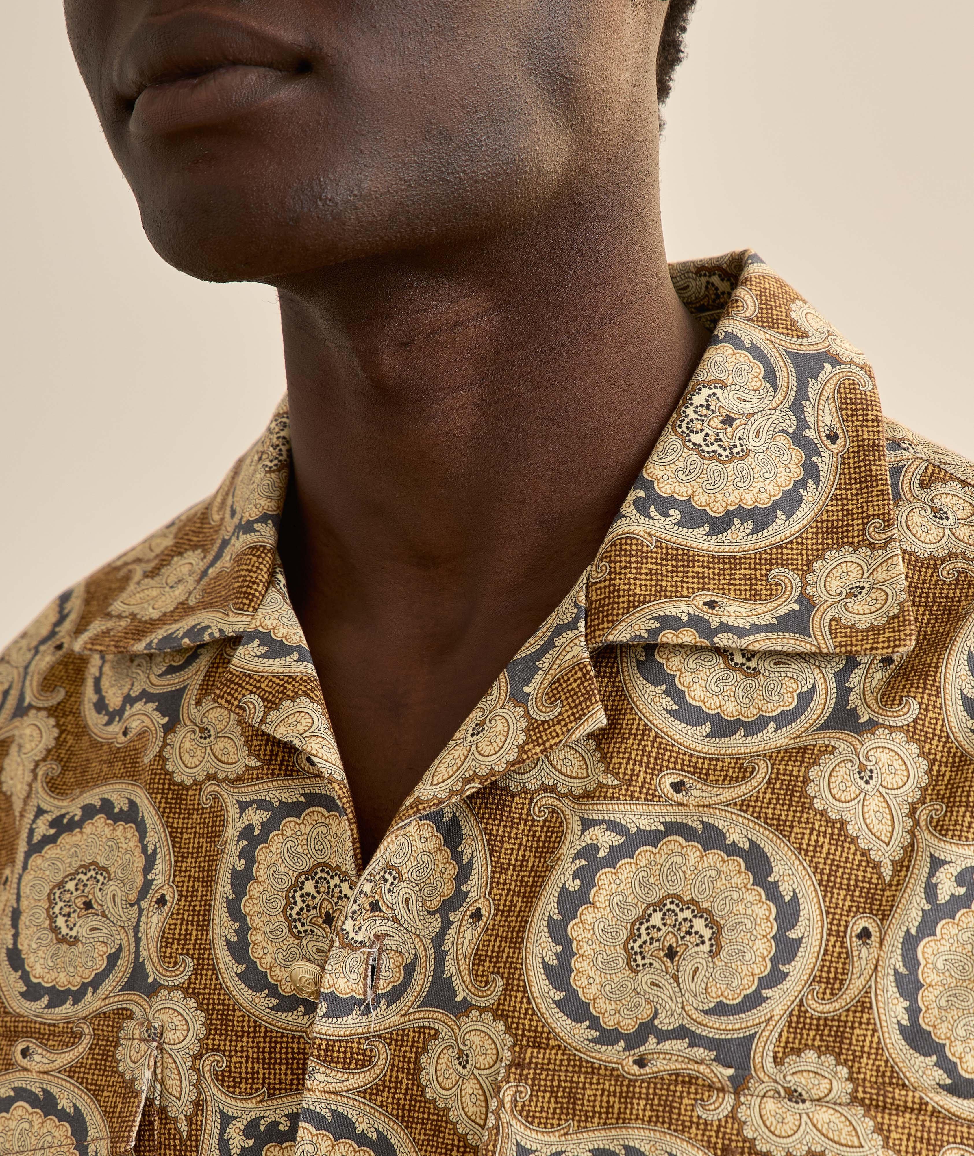 Paisley Cotton Gabardine Camp Shirt image 3