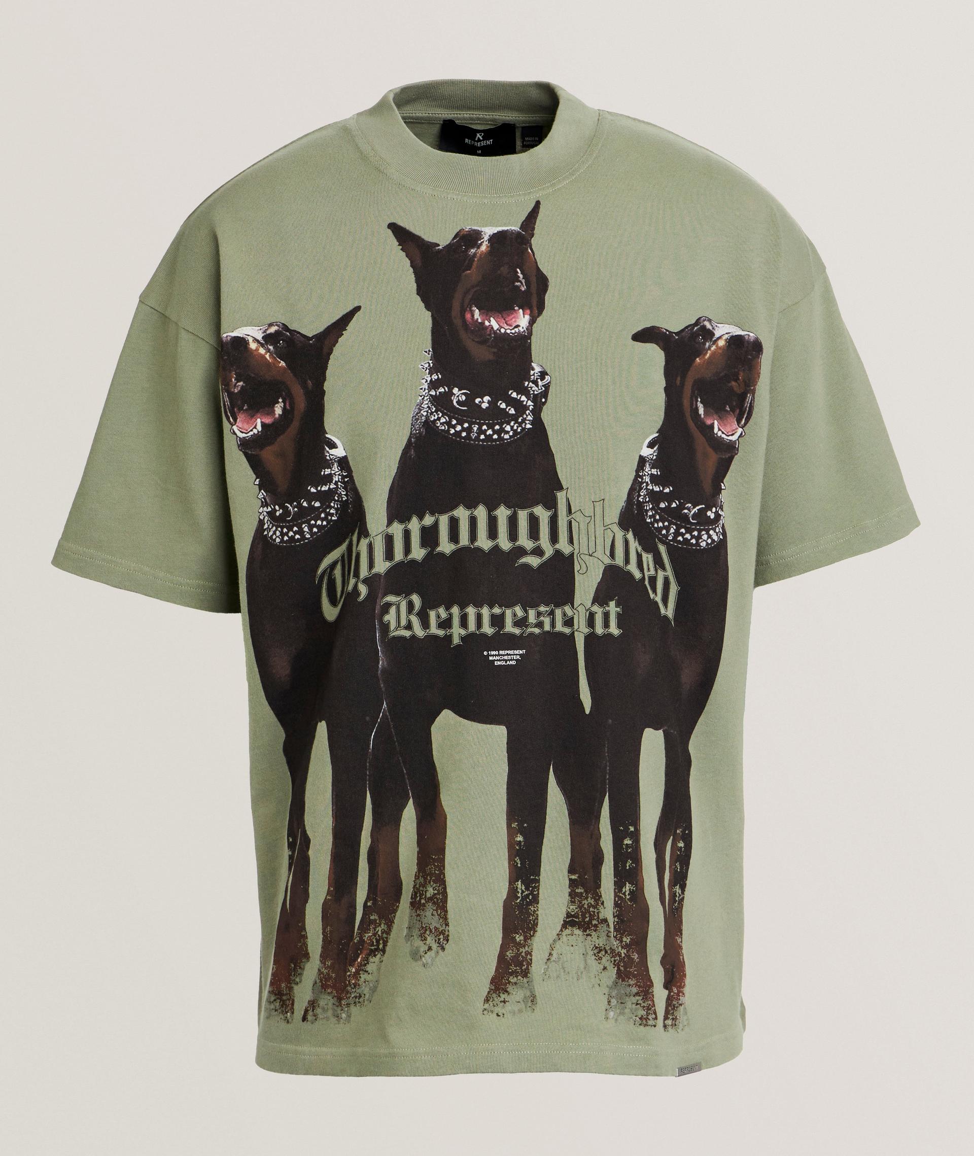 T-shirt en coton avec image de chiens image 0