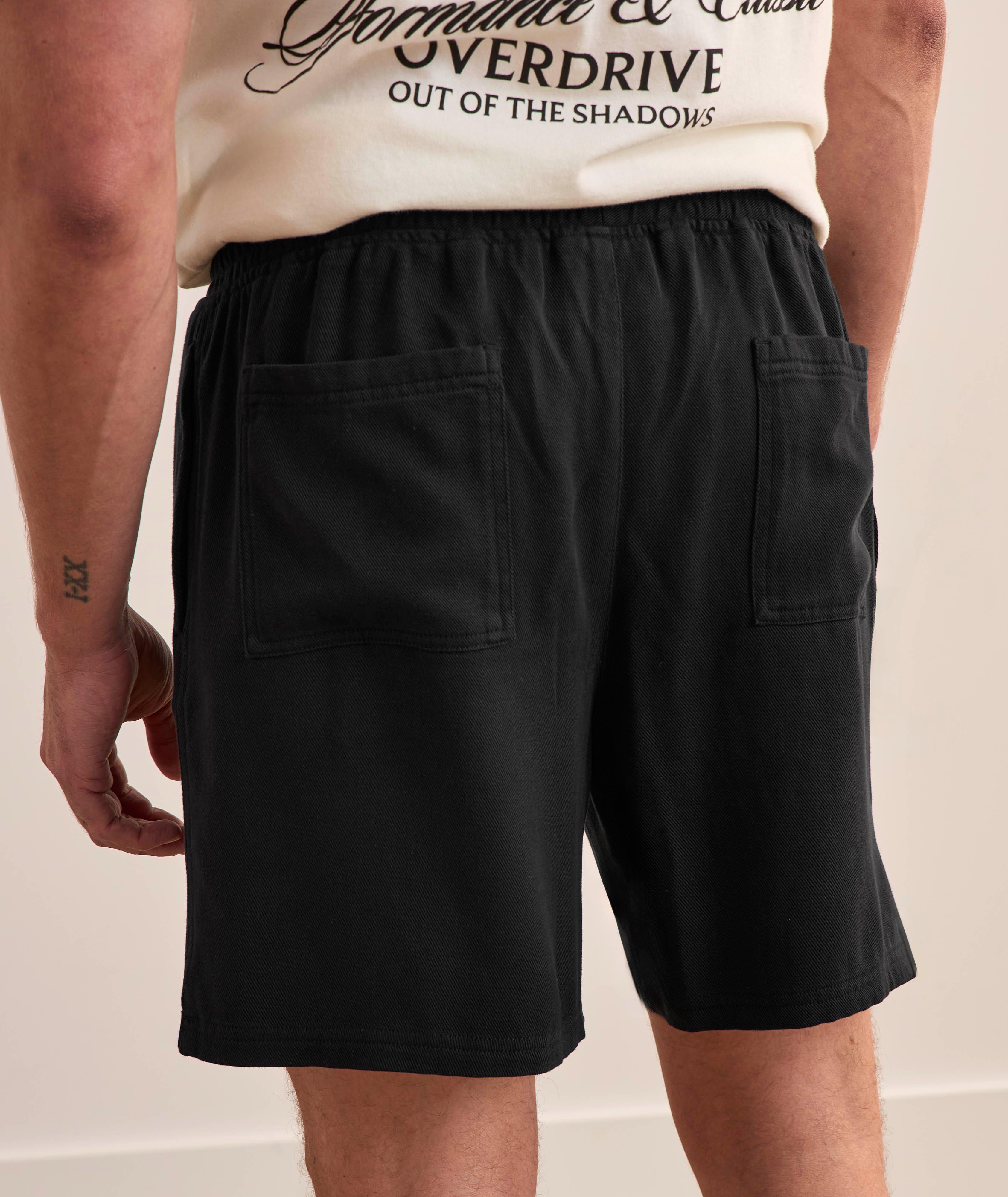 Embroidered Crest Tencel-Cotton Shorts image 1
