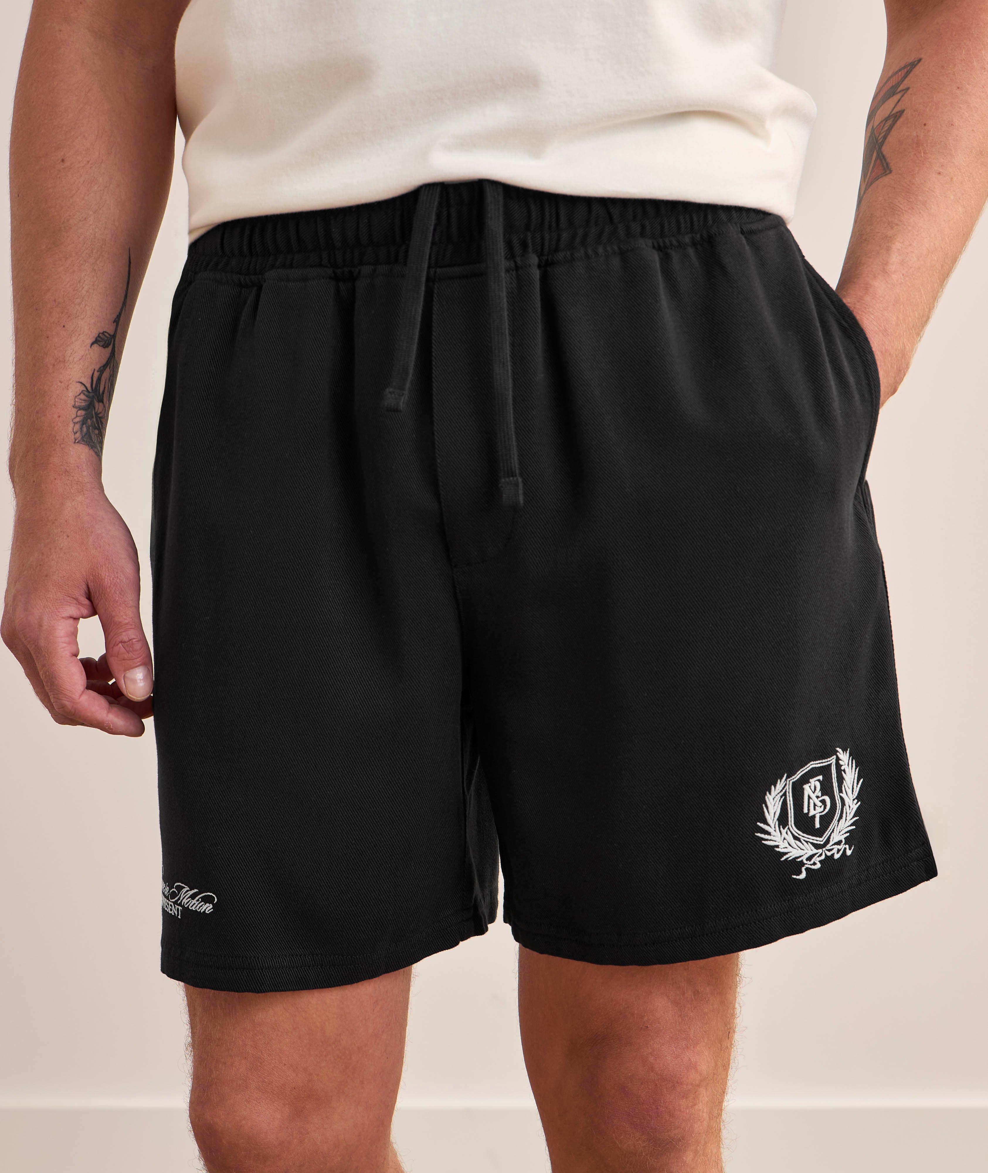 Embroidered Crest Tencel-Cotton Shorts image 2