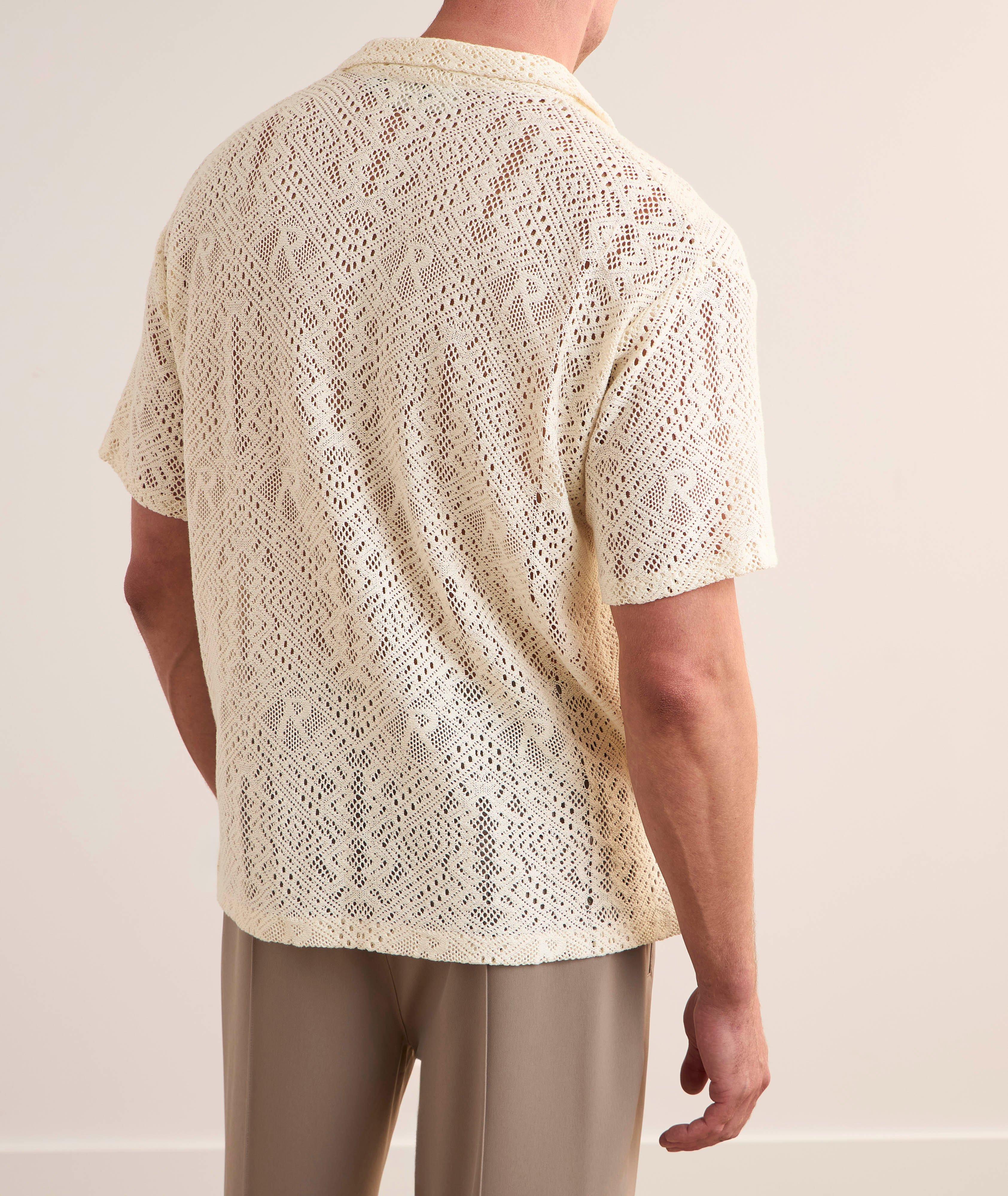 Embroidered Crochet Camp Shirt image 2