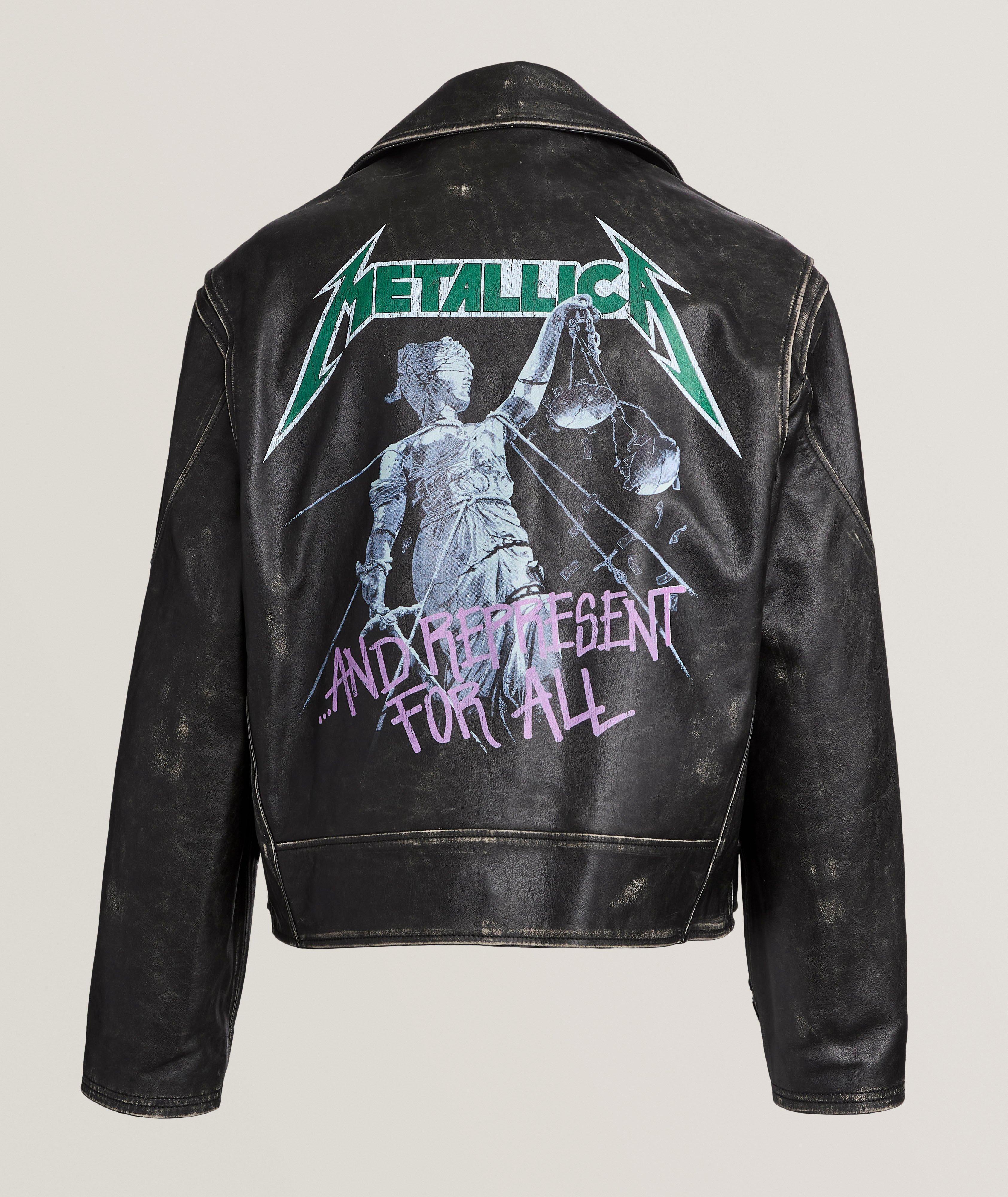 X Metallica Leather Biker Jacket image 1