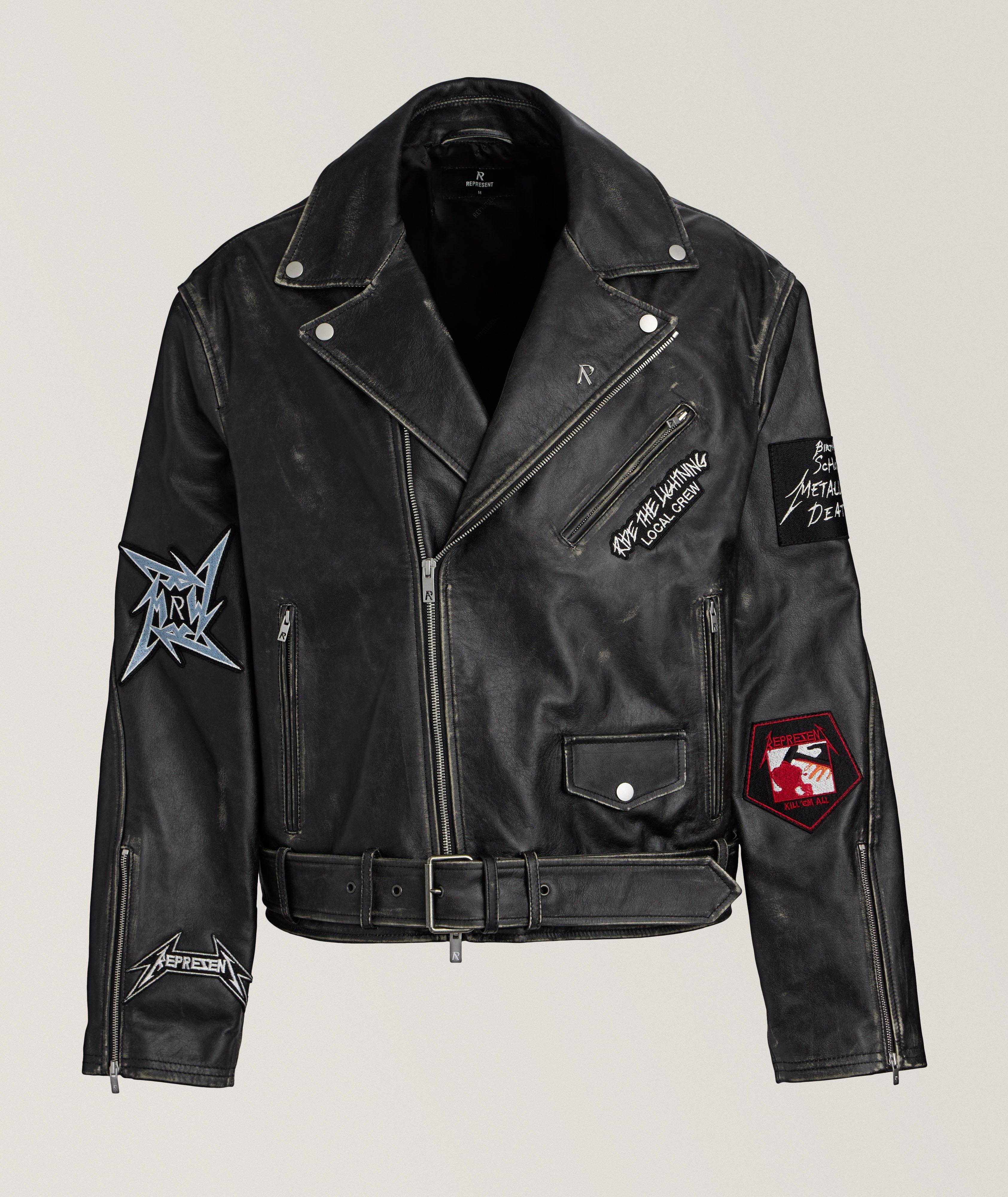 X Metallica Leather Biker Jacket image 0