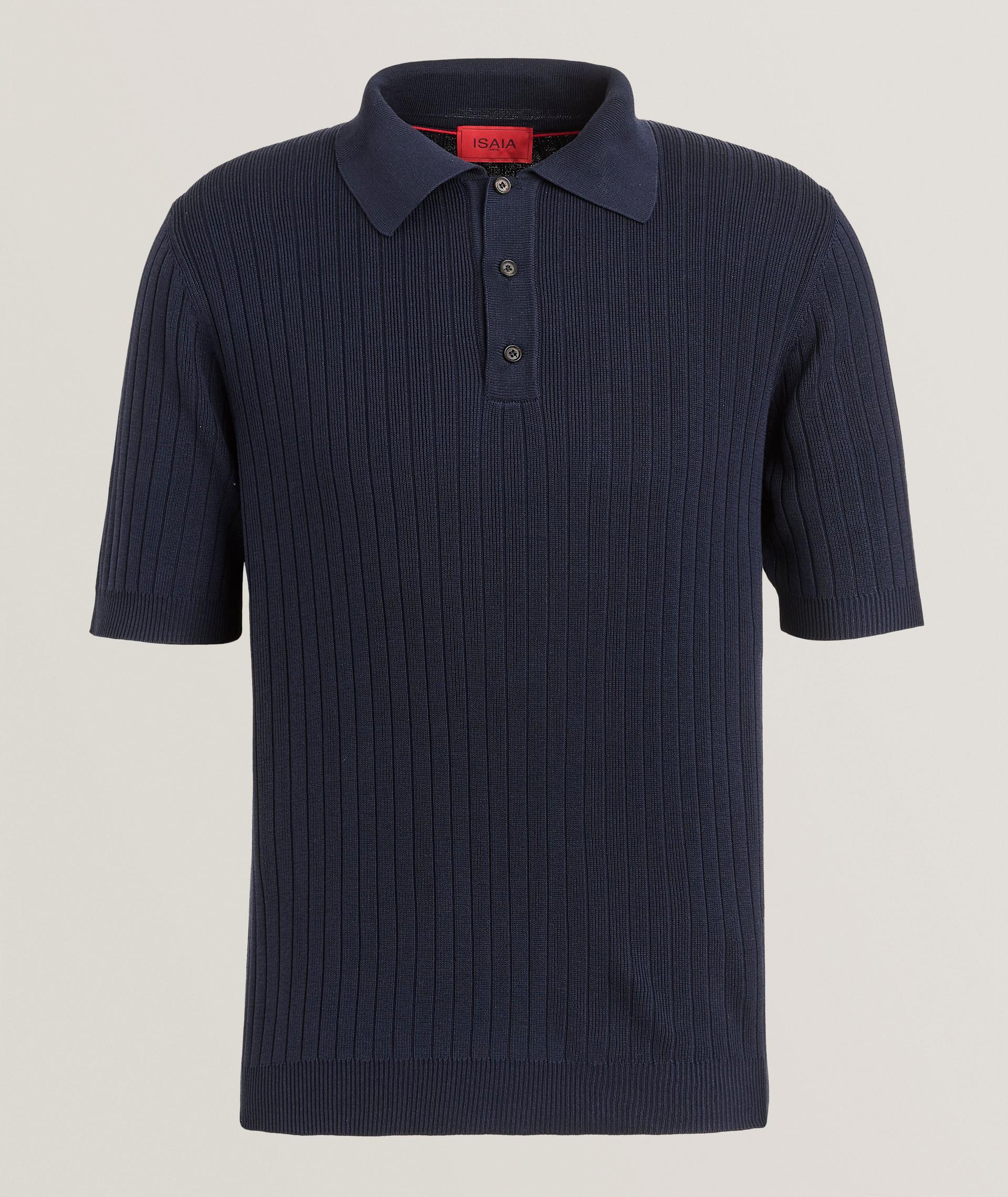 Polo en tricot côtelé de soie image 0