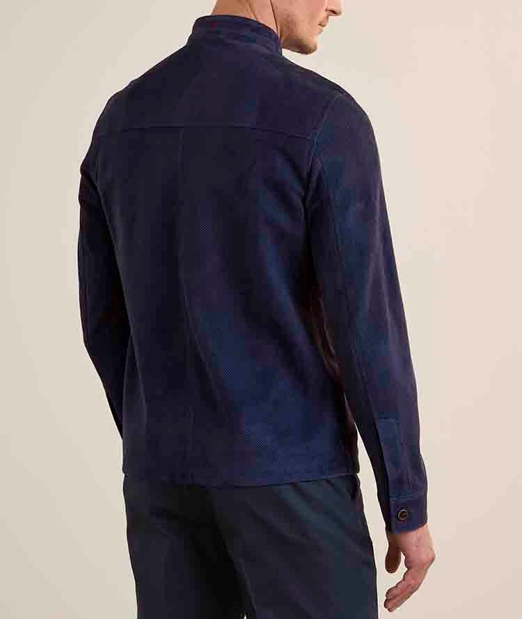 Perforated Suede Zip Overshirt image 2