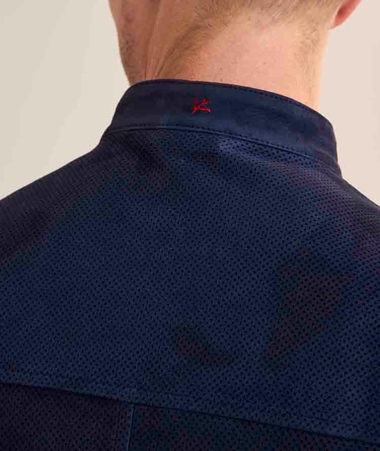 Perforated Suede Zip Overshirt image 5