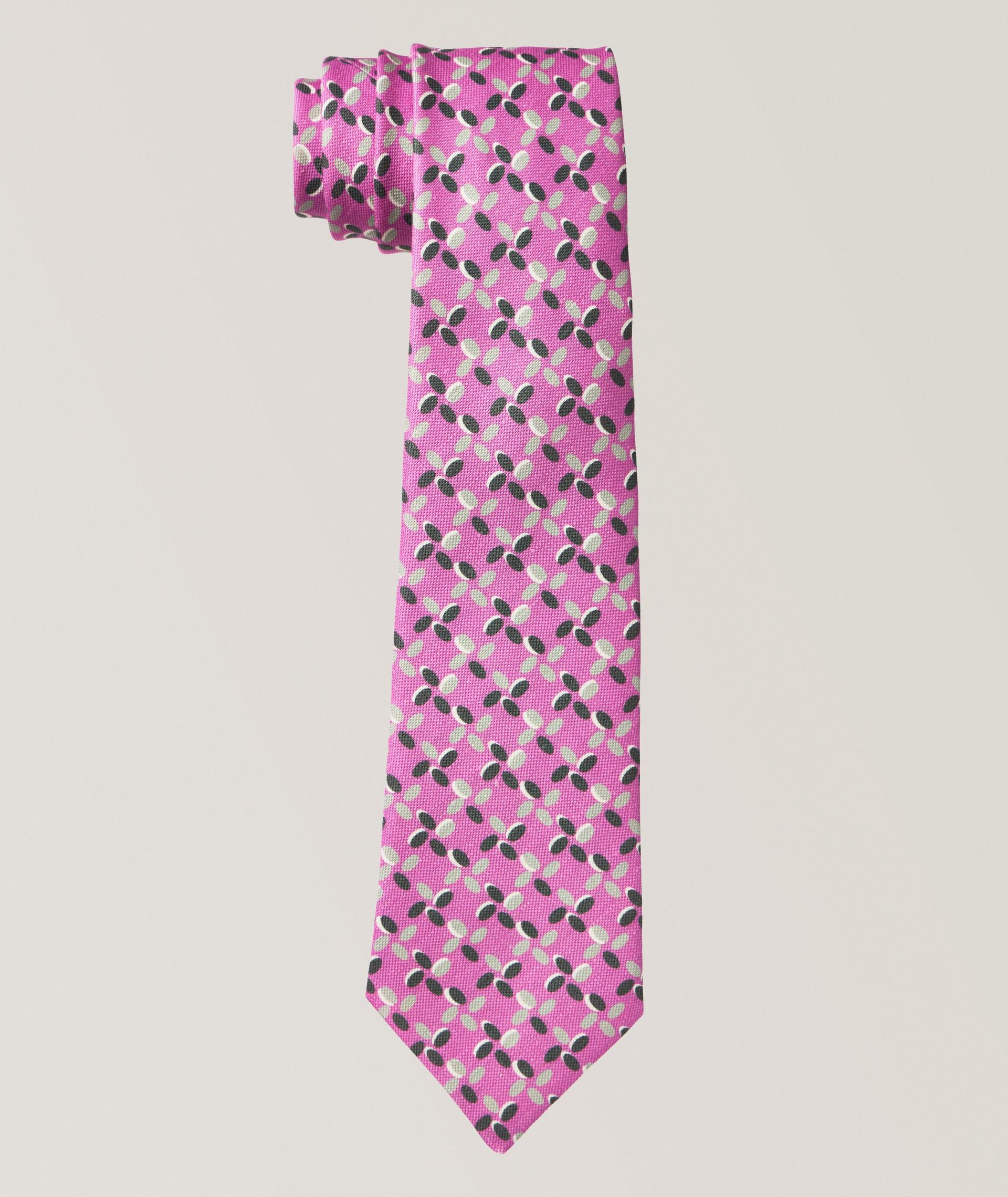 Fantasia Geometric Linen-Silk Tie image 0