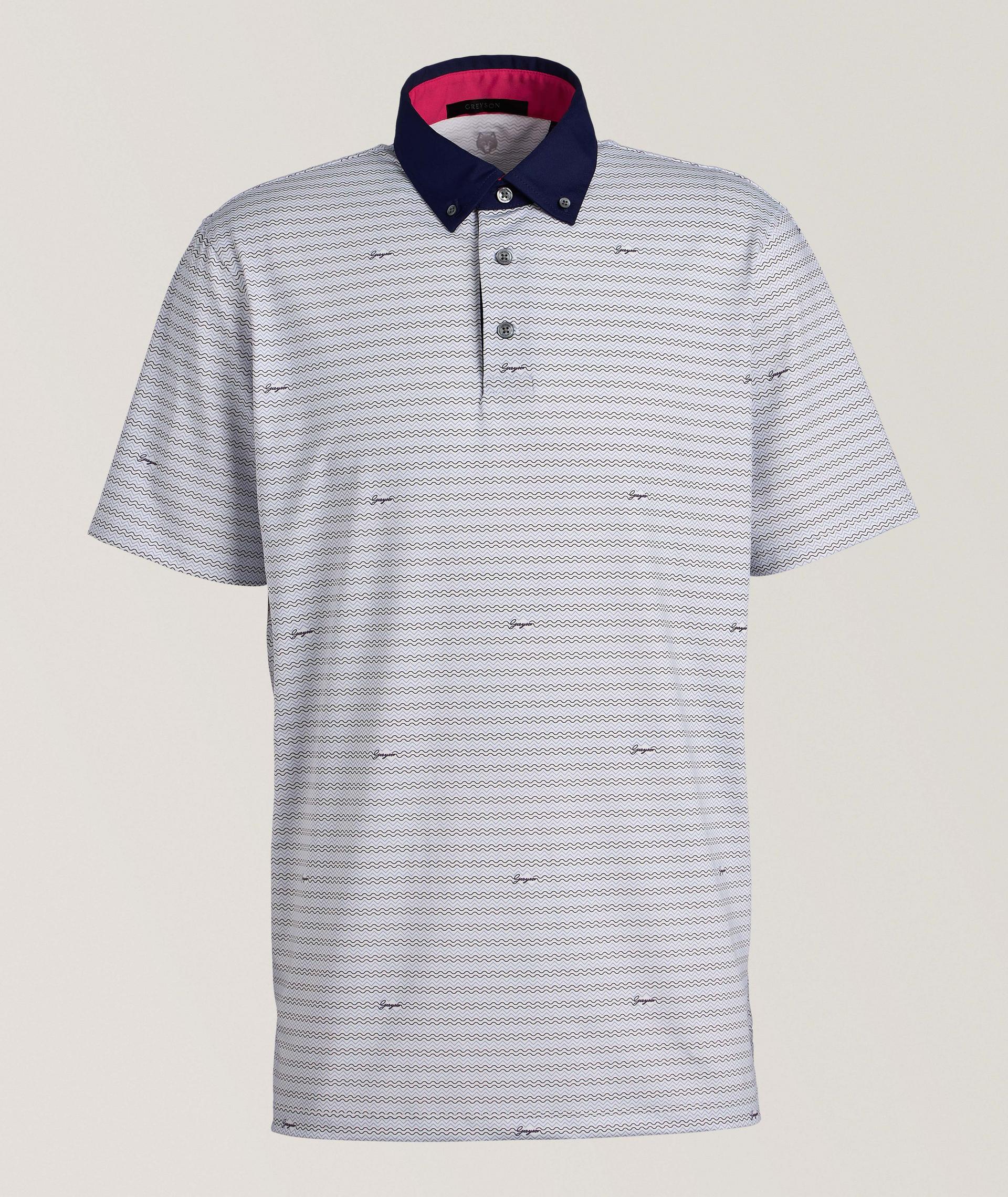 Wavy Stripe Performance Golf Polo image 0