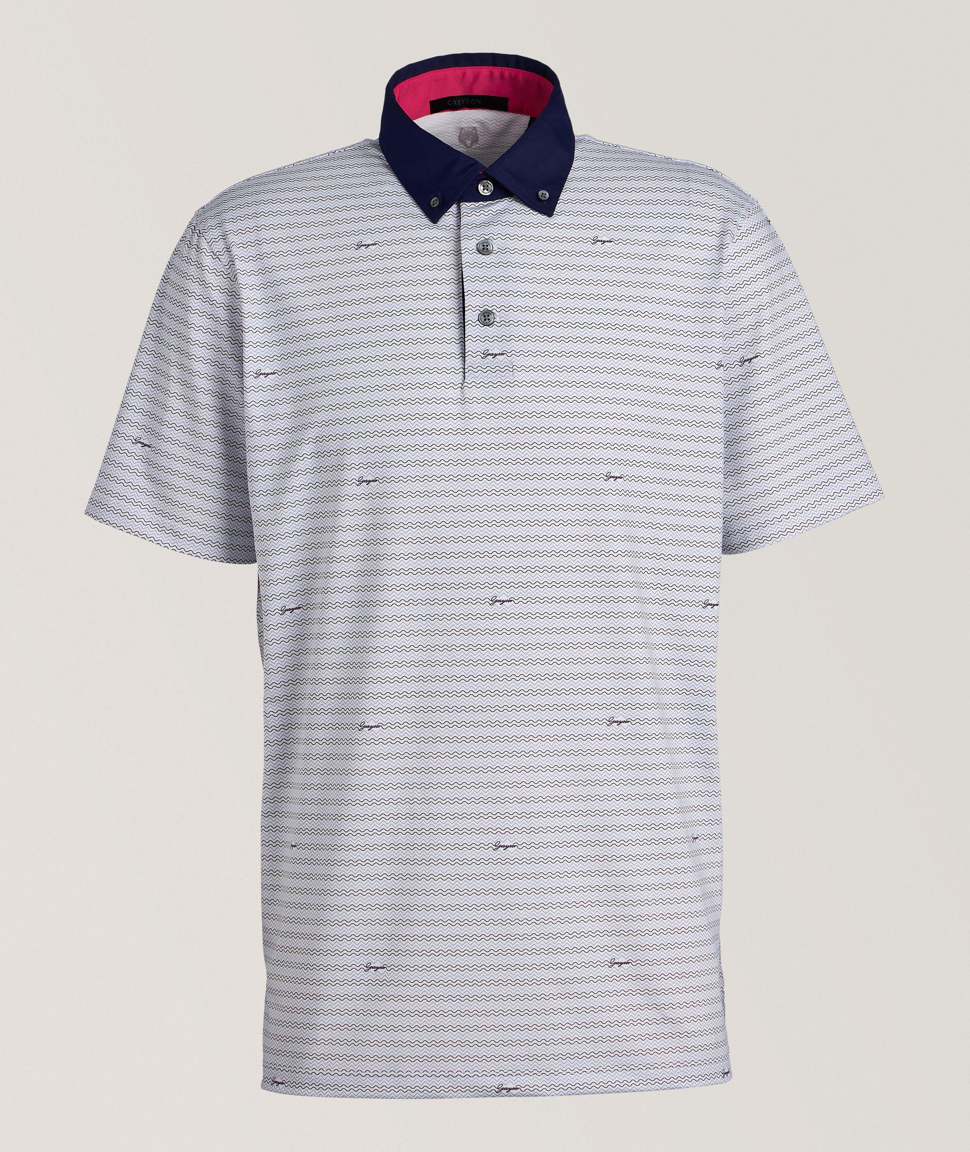 Wavy Stripe Performance Golf Polo image 0