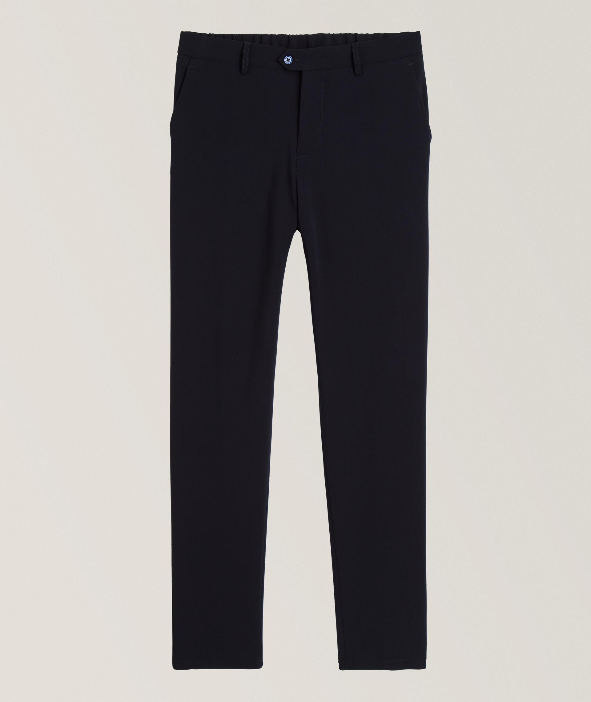 Pantalon fuselé en crêpe de laine extensible image 0