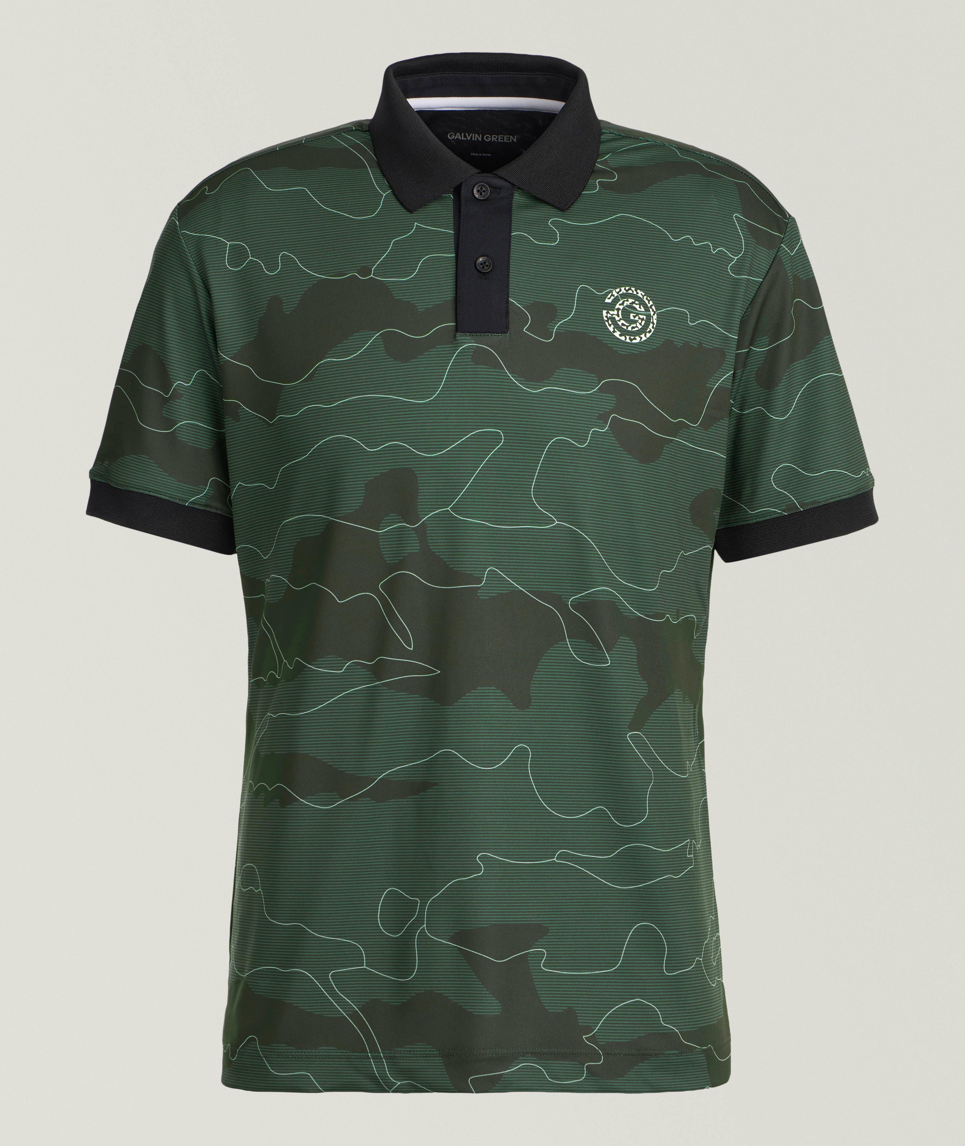 Camo Print Golf Polo Shirt image 0