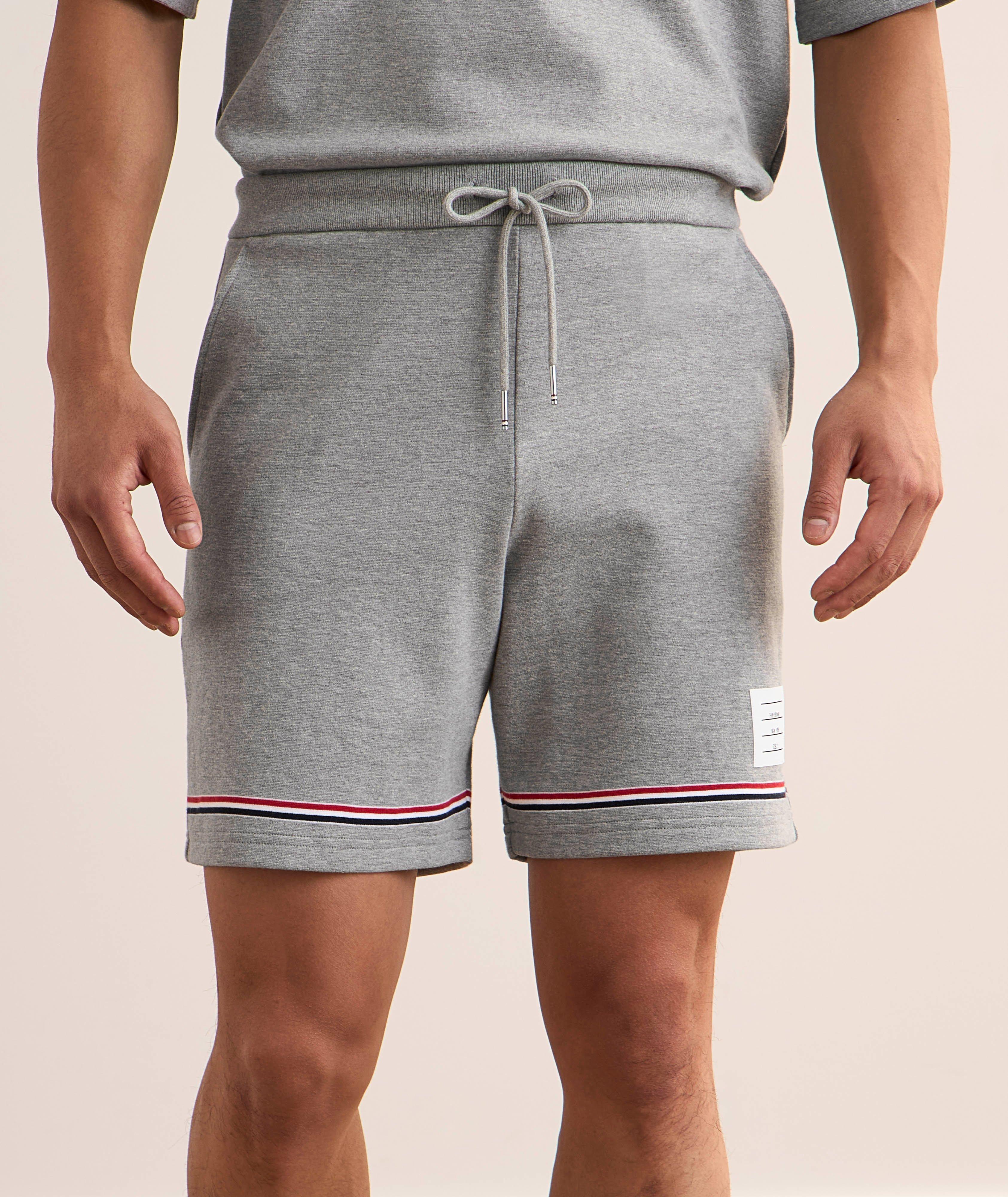 Striped-Trim Cotton Drawstring Shorts  image 1