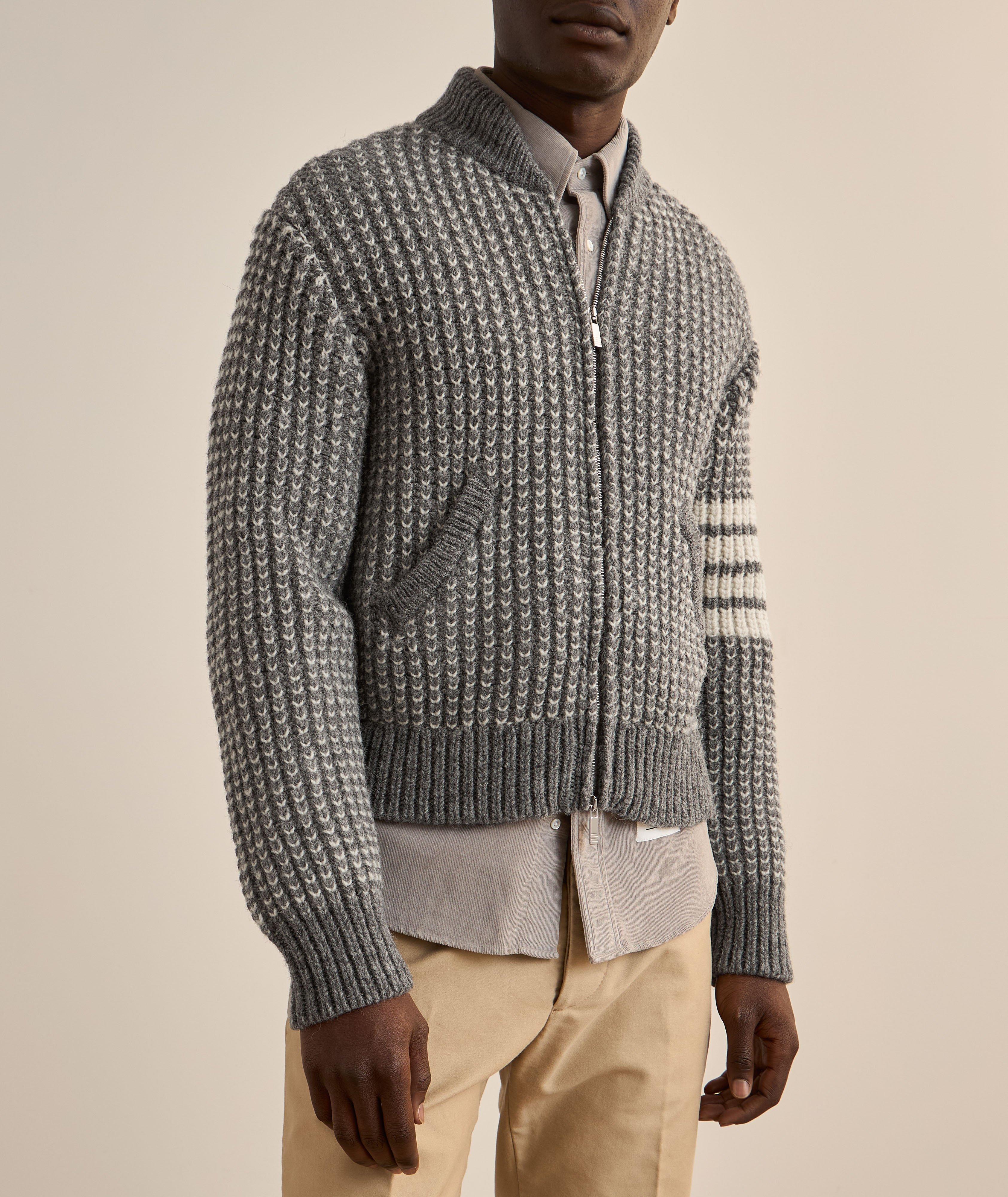 4-Bar Rib Stitch Wool Cardigan image 1