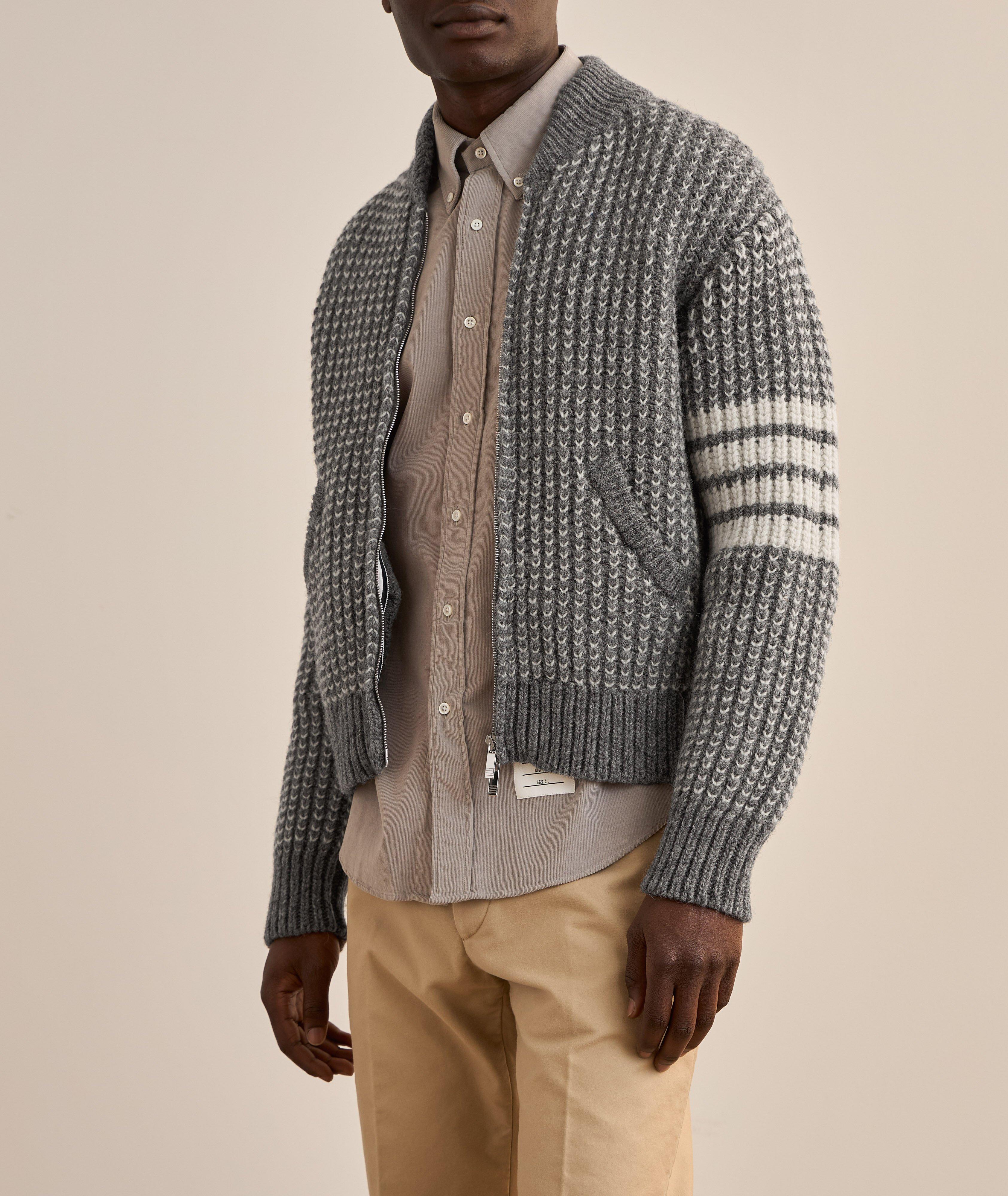 4-Bar Rib Stitch Wool Cardigan image 4