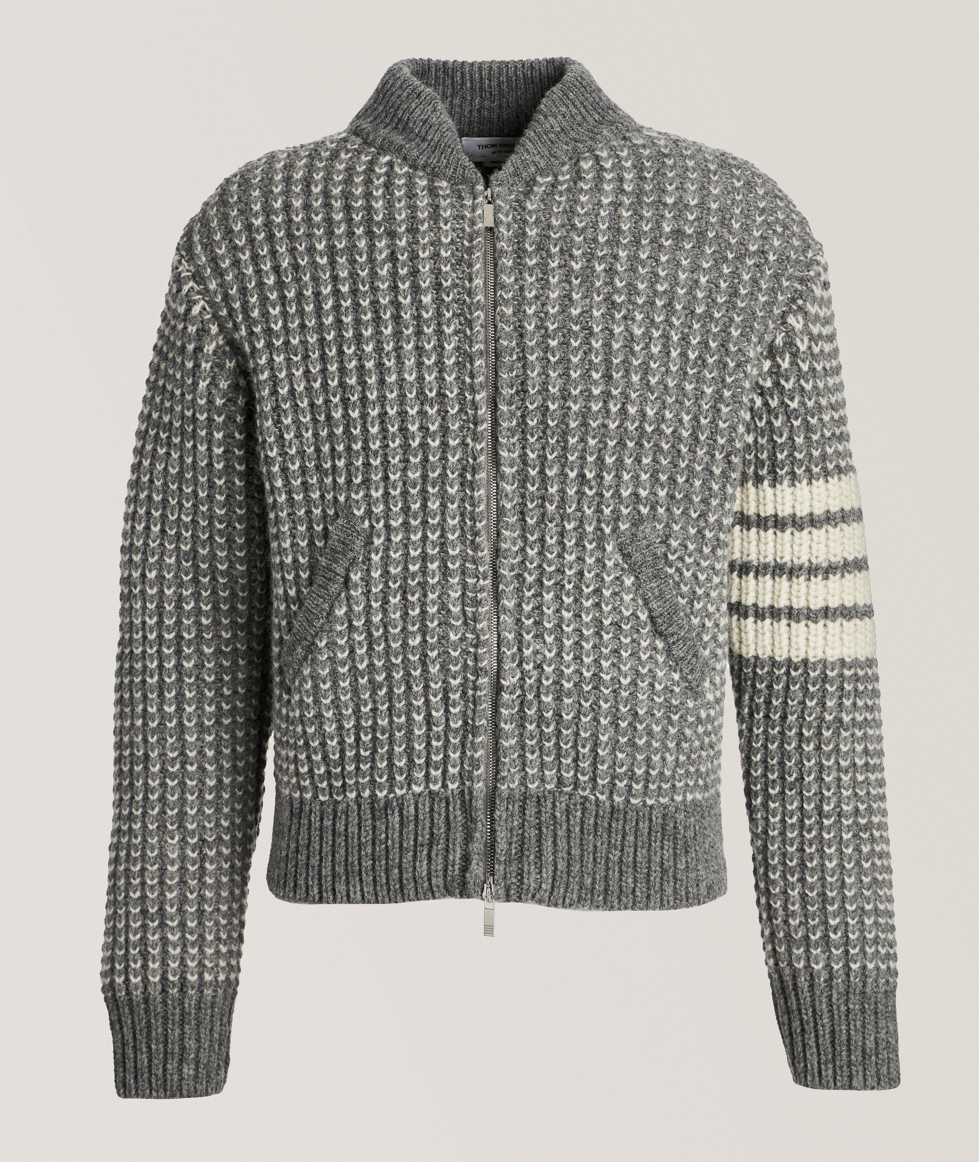 4-Bar Rib Stitch Wool Cardigan image 0