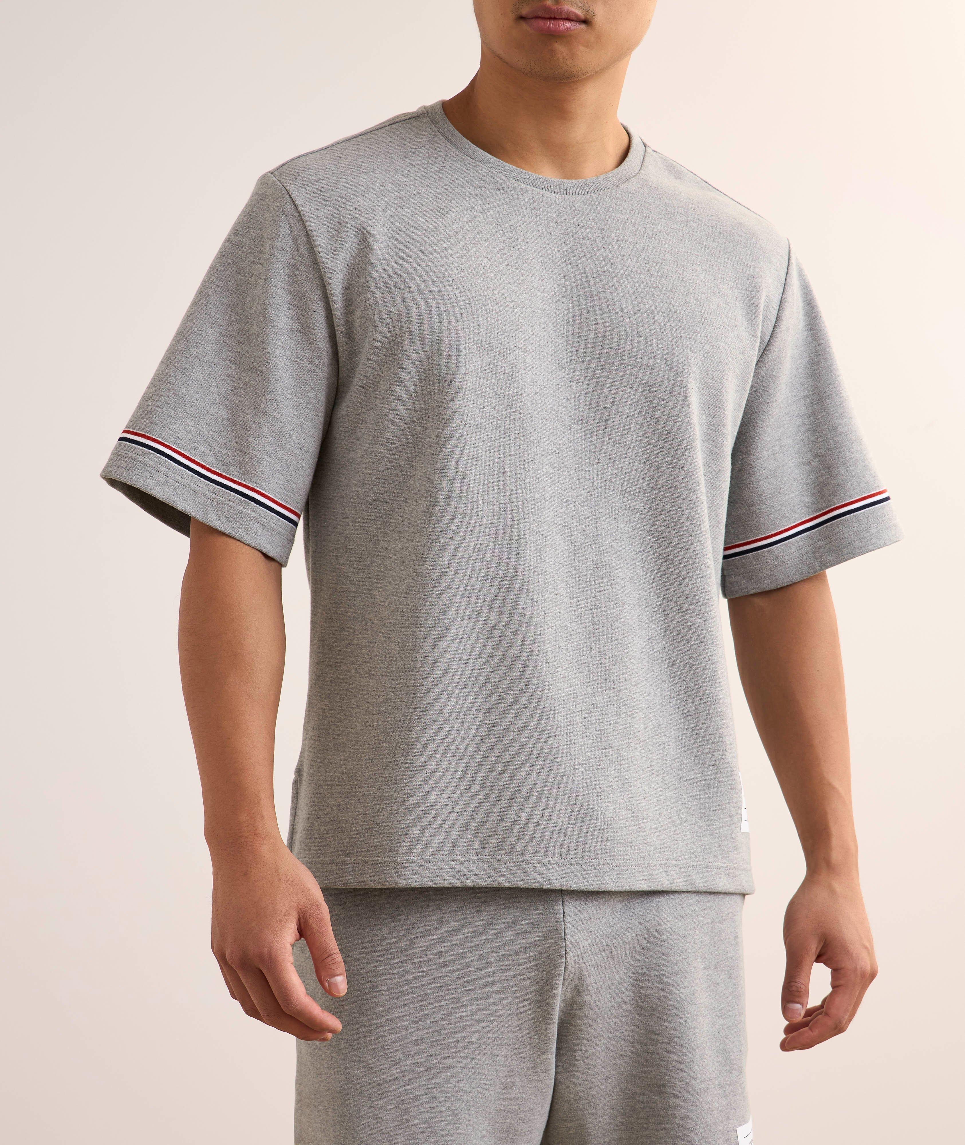 Thom Browne RWB Striped Trim Rugby Cotton T-Shirt | T-Shirts
