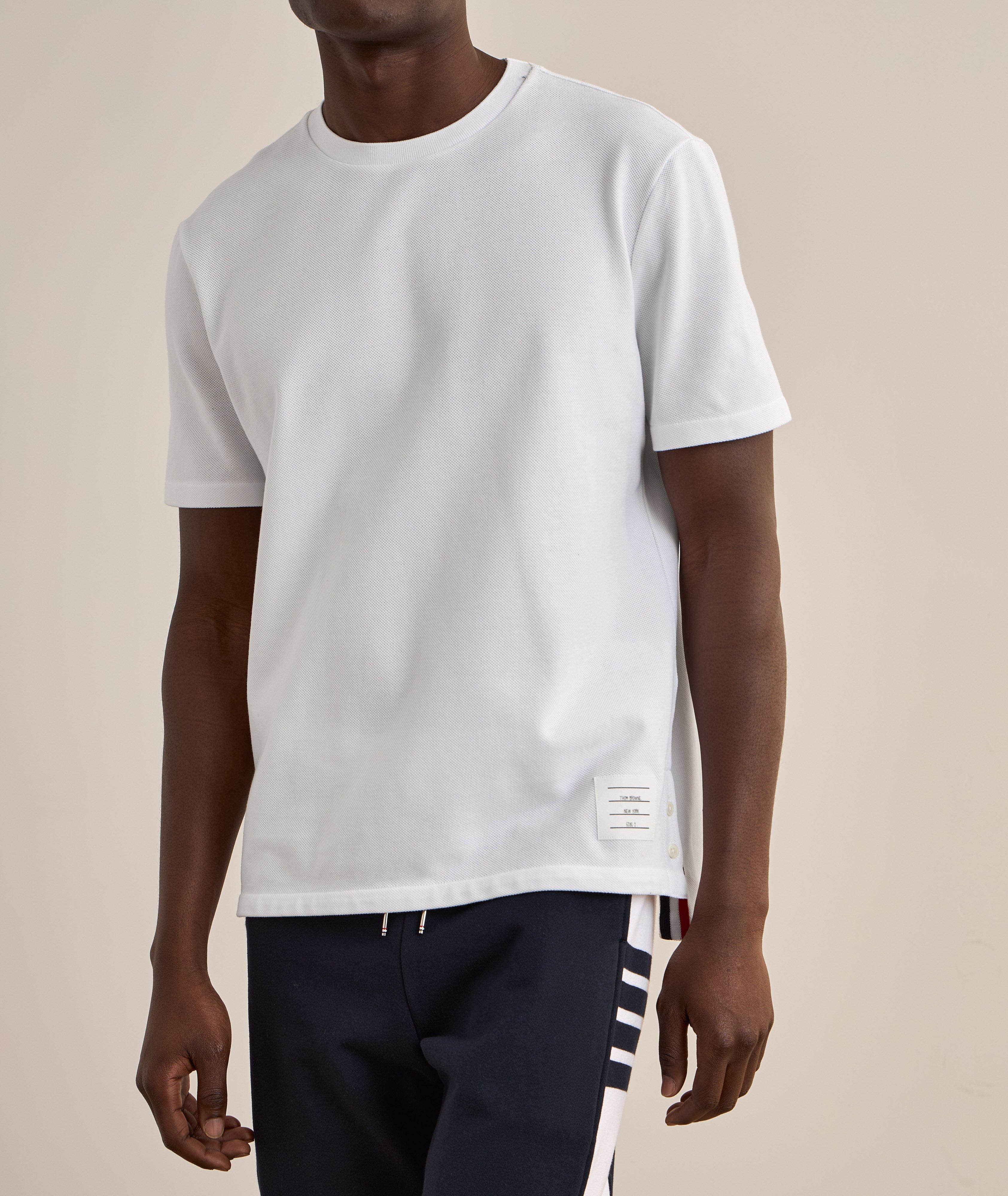 T-shirt en piqué de coton à bande tricolore image 2