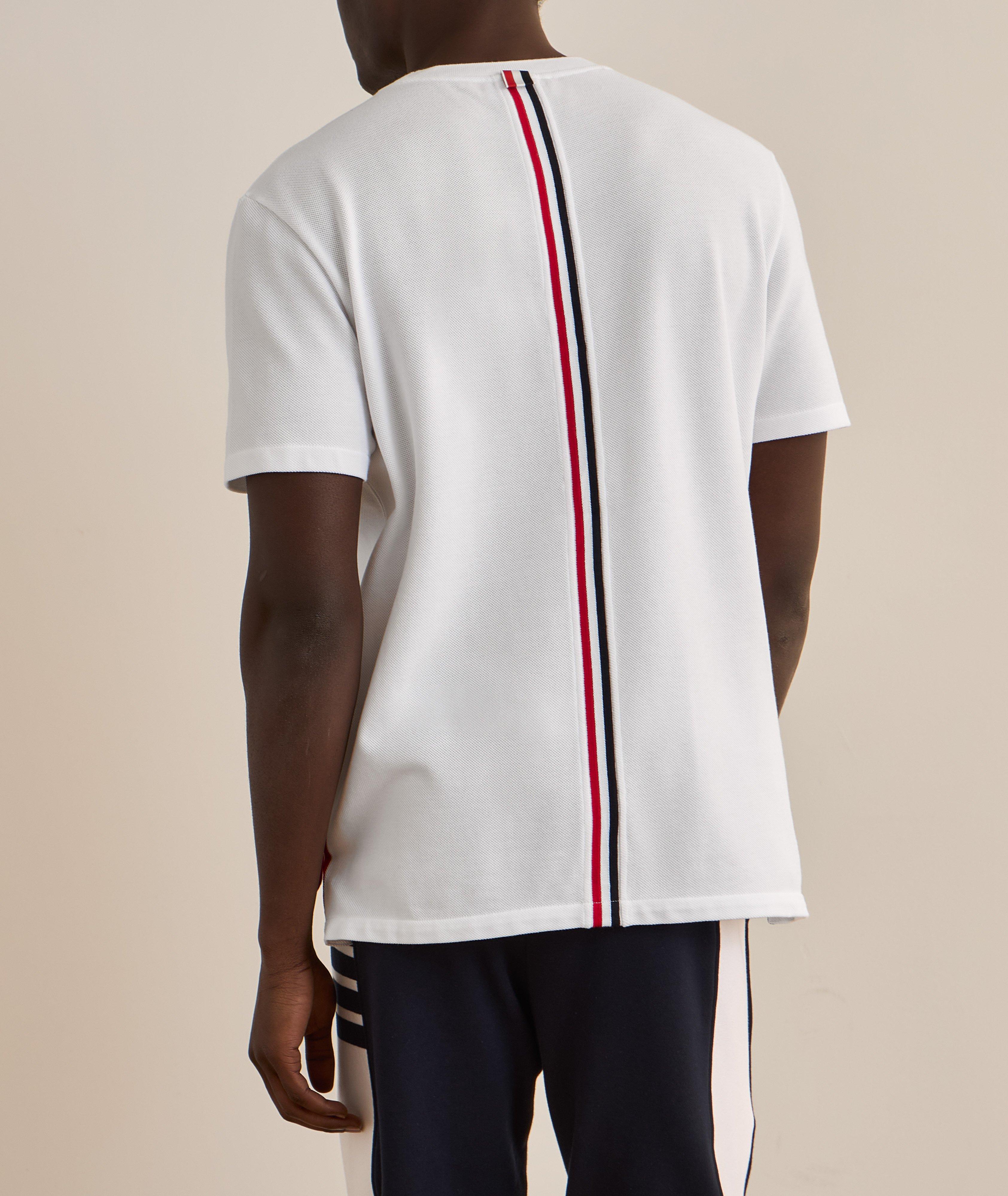 T-shirt en piqué de coton à bande tricolore image 3