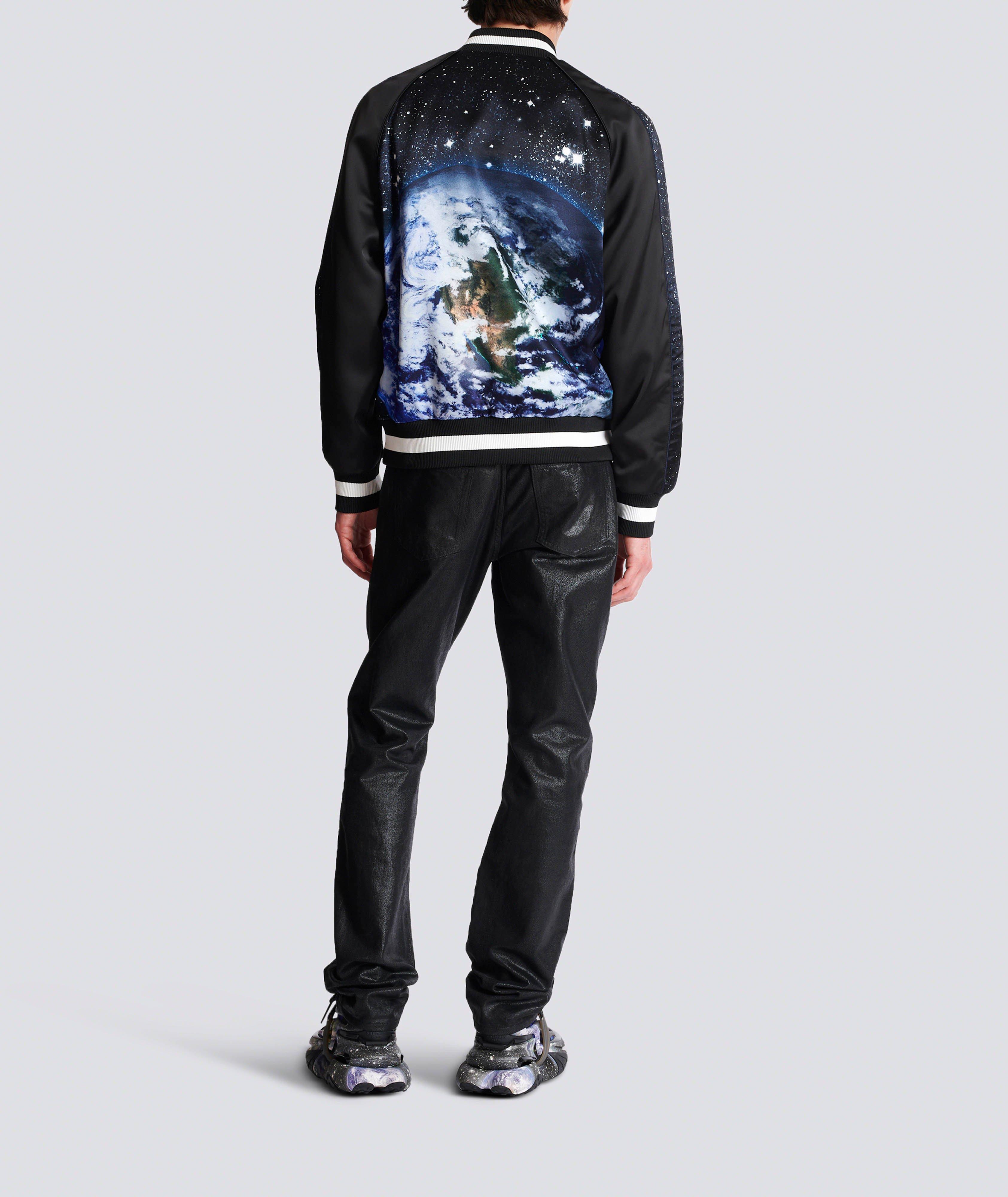 Earth & Stars Print Bomber Jacket image 3