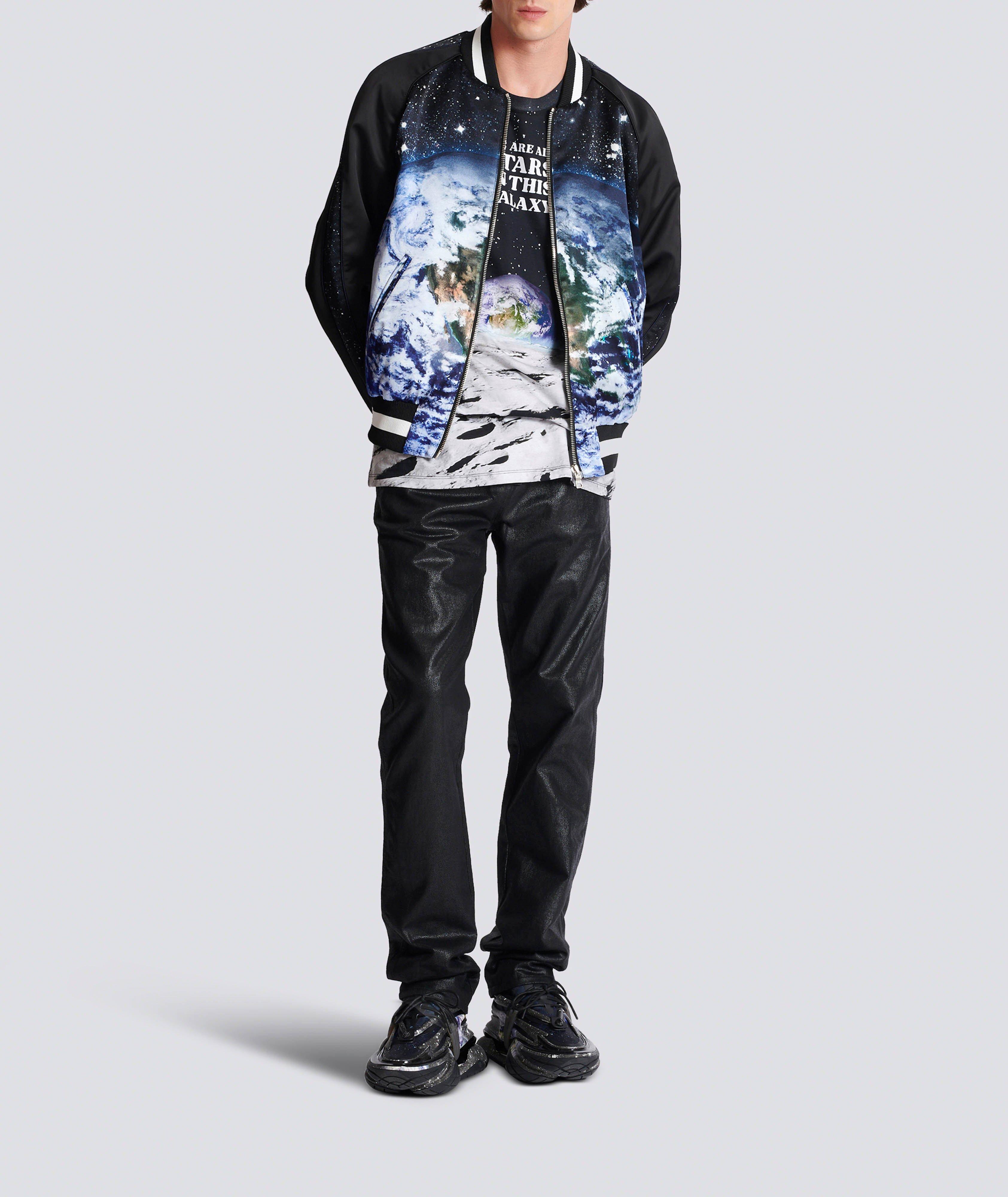 Earth & Stars Print Bomber Jacket image 6