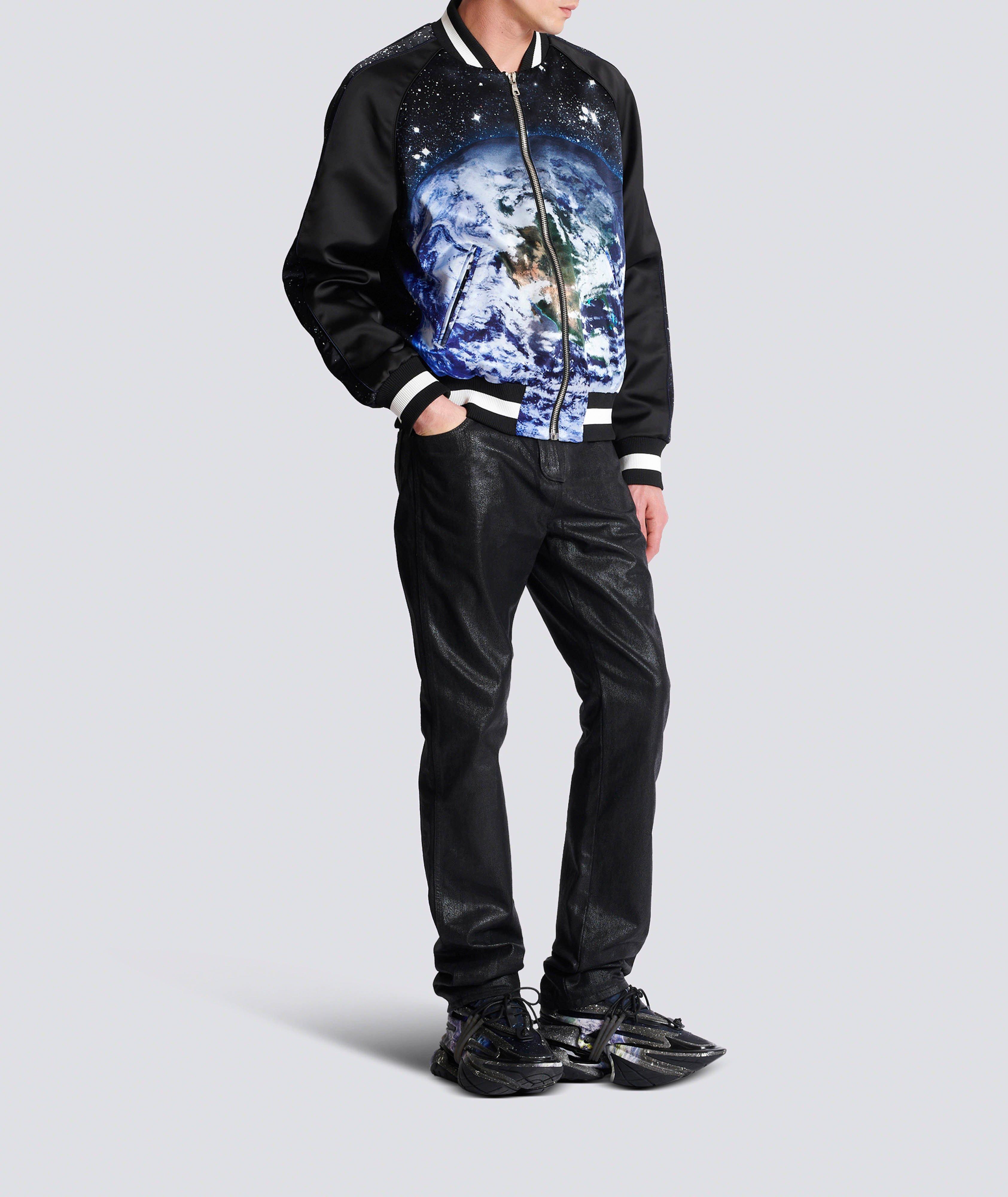 Earth & Stars Print Bomber Jacket image 7