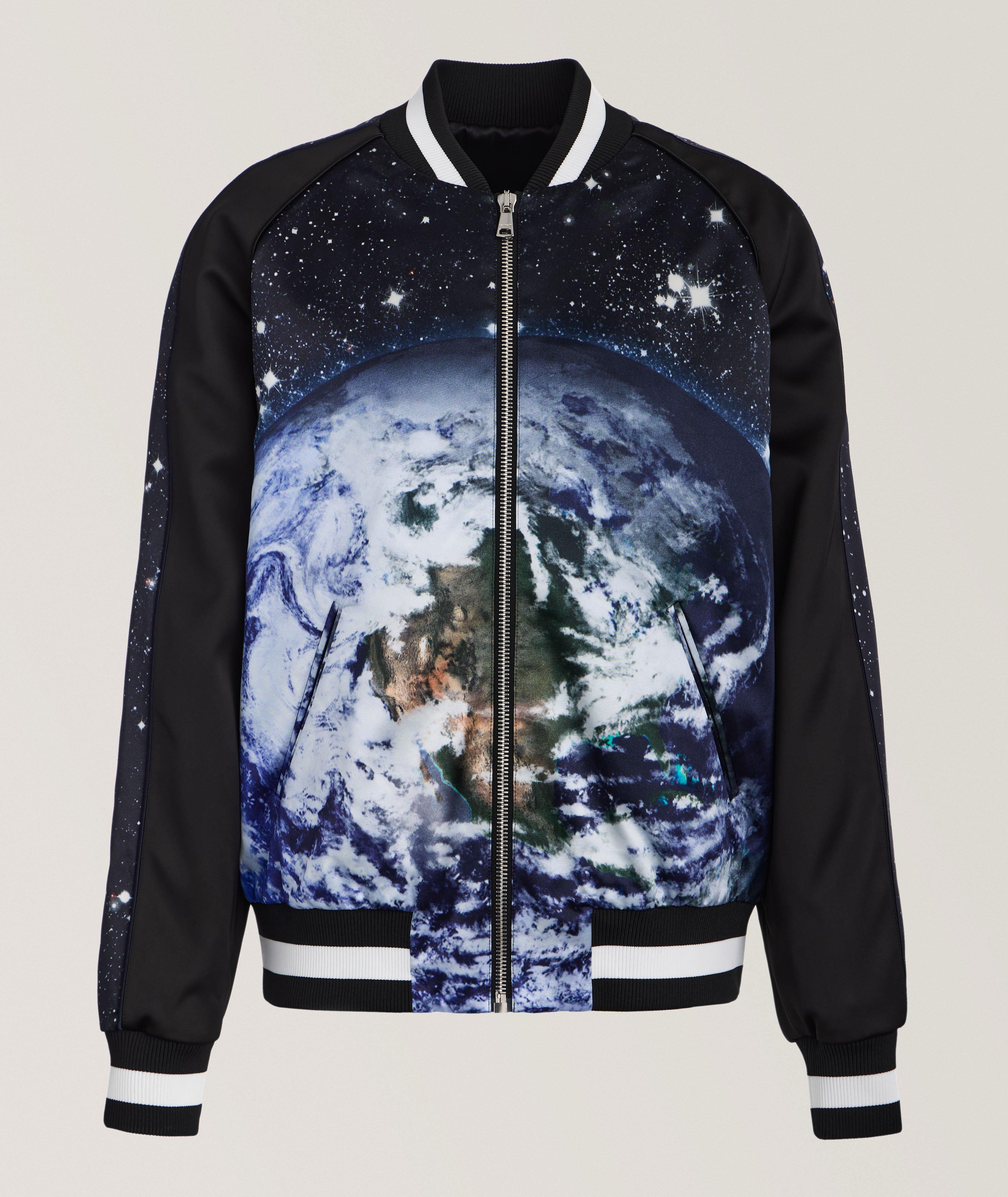 Earth & Stars Print Bomber Jacket image 0