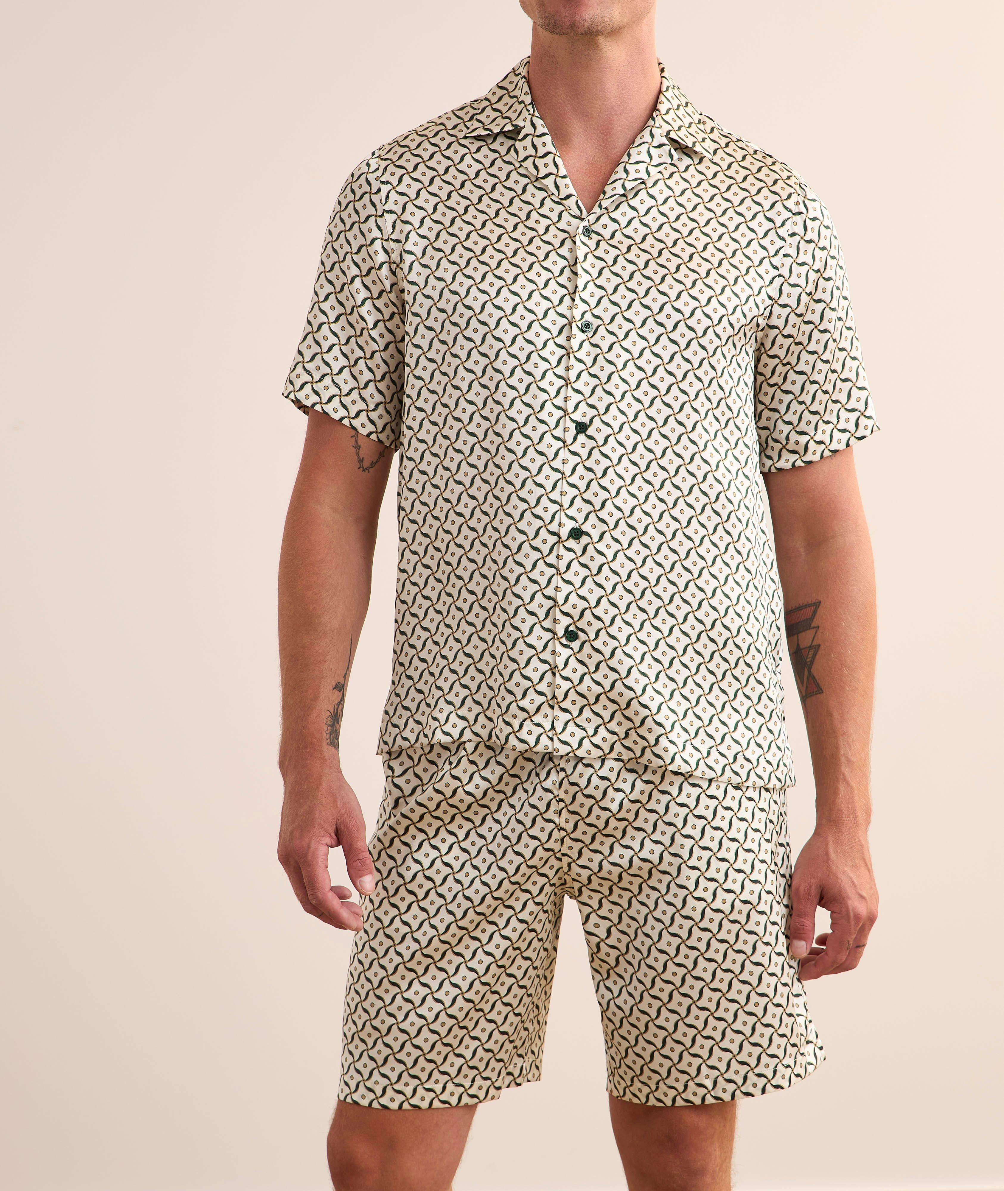 Chemise Roberto en soie à motif de lotus image 1