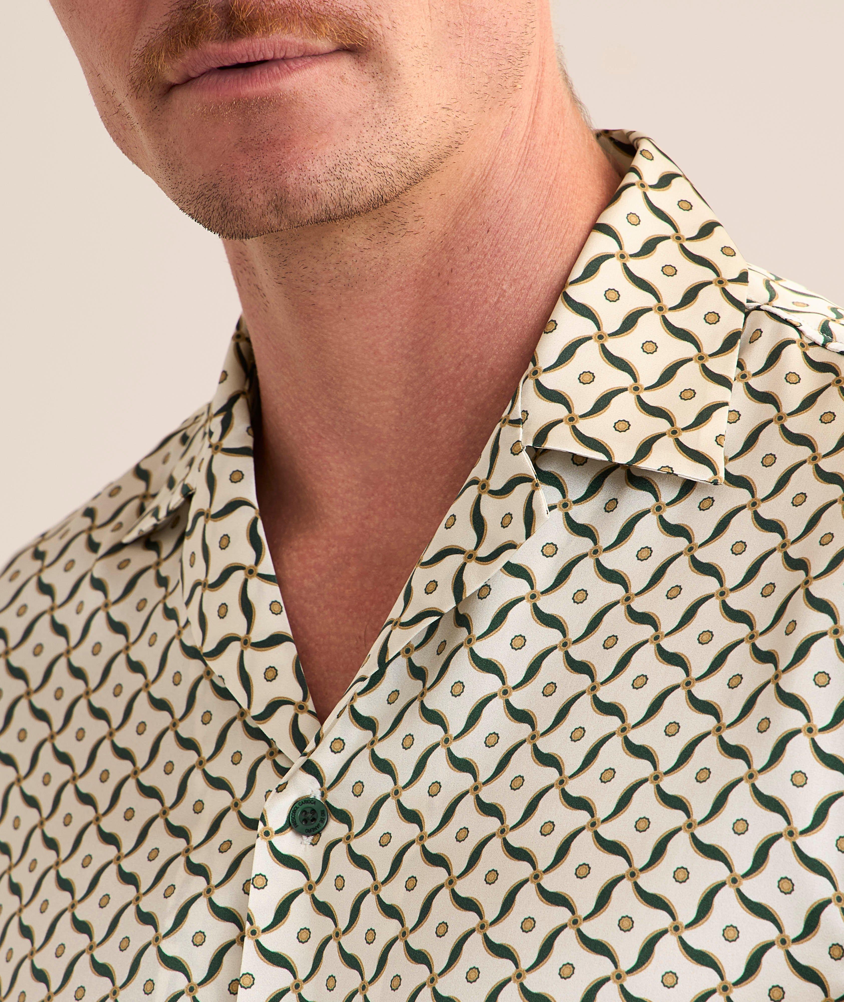 Chemise Roberto en soie à motif de lotus image 3