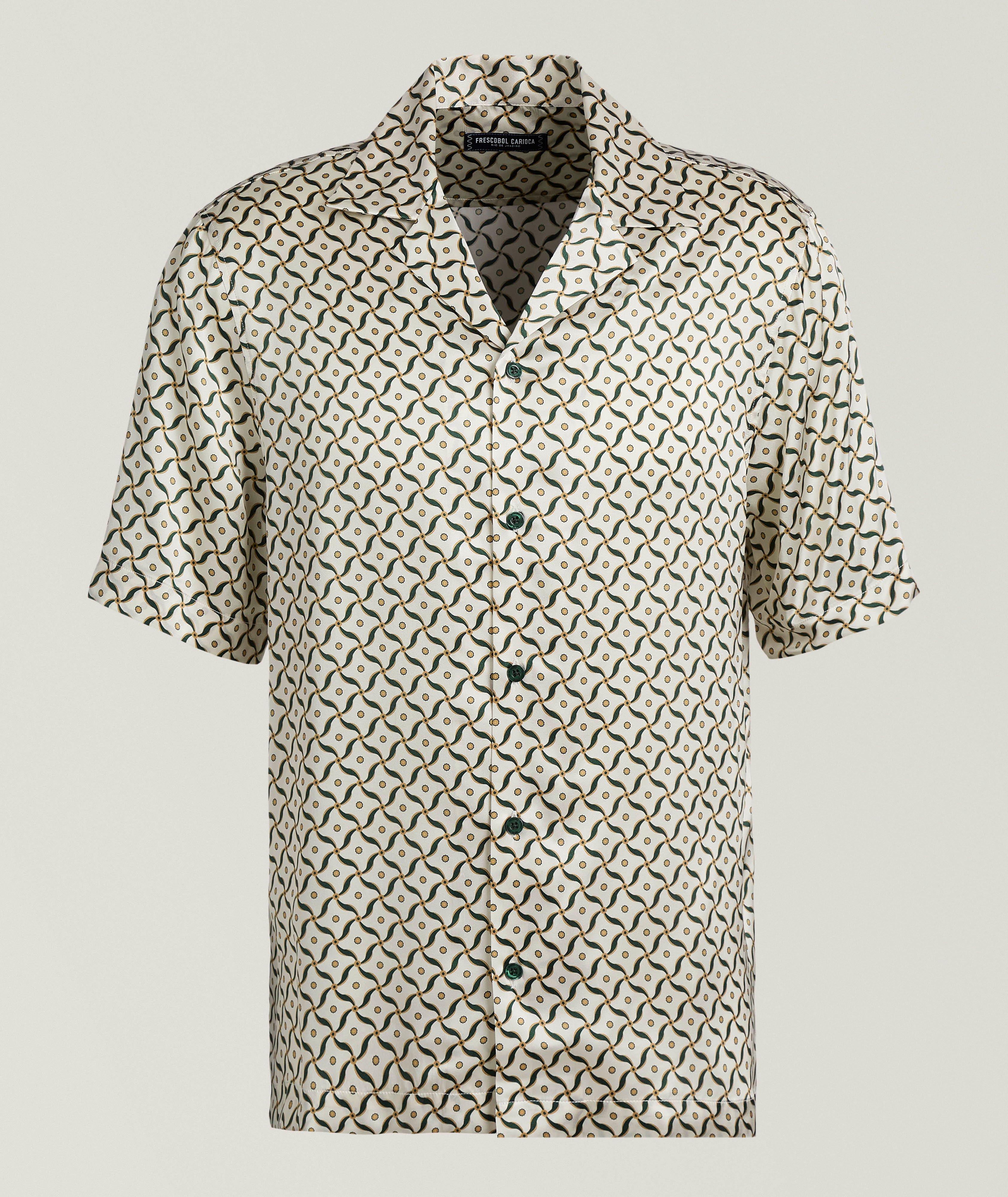 Roberto Lotus Printed Silk Camp Shirt  image 0