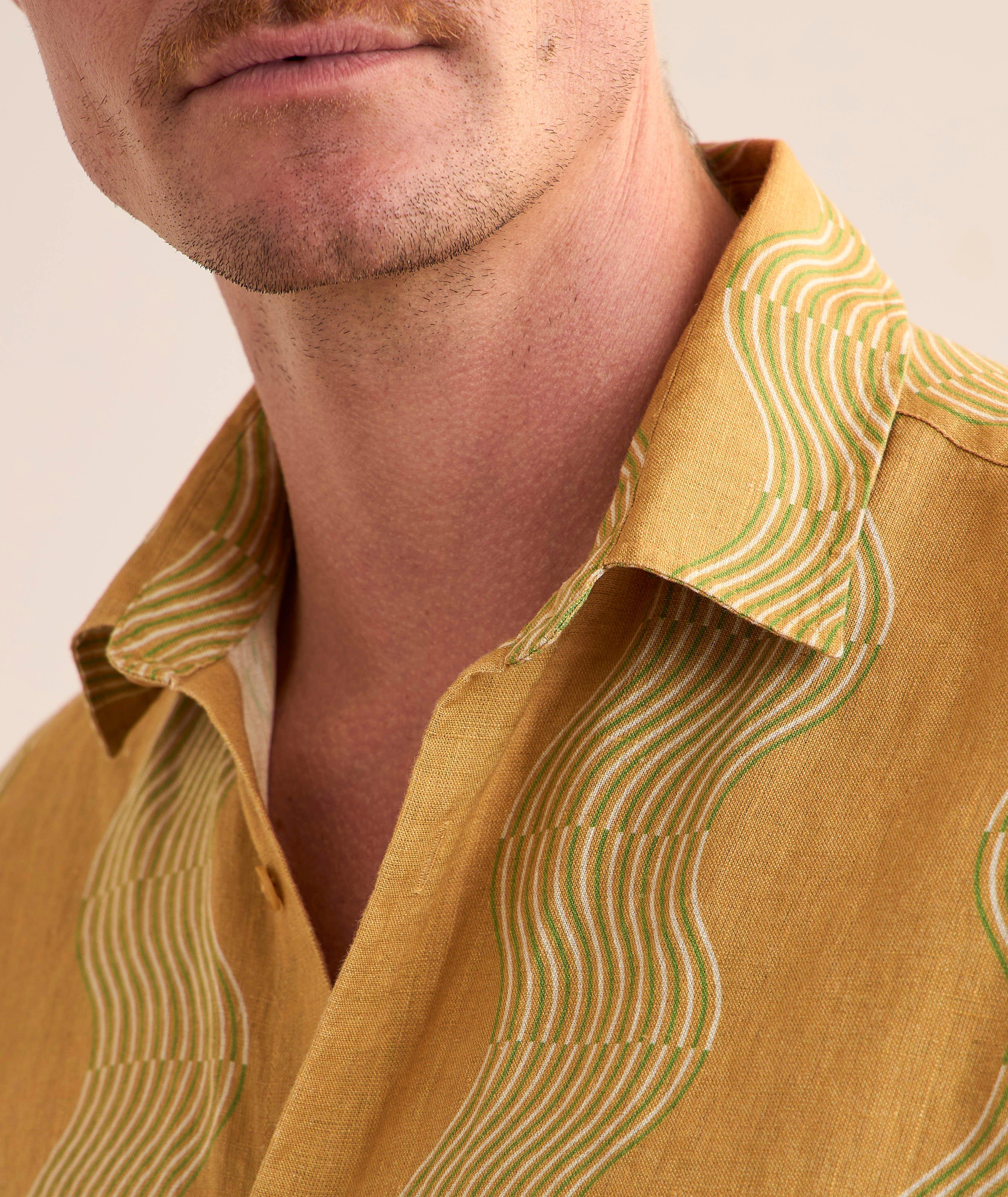 Chemise en lin à rayures ondulées image 3