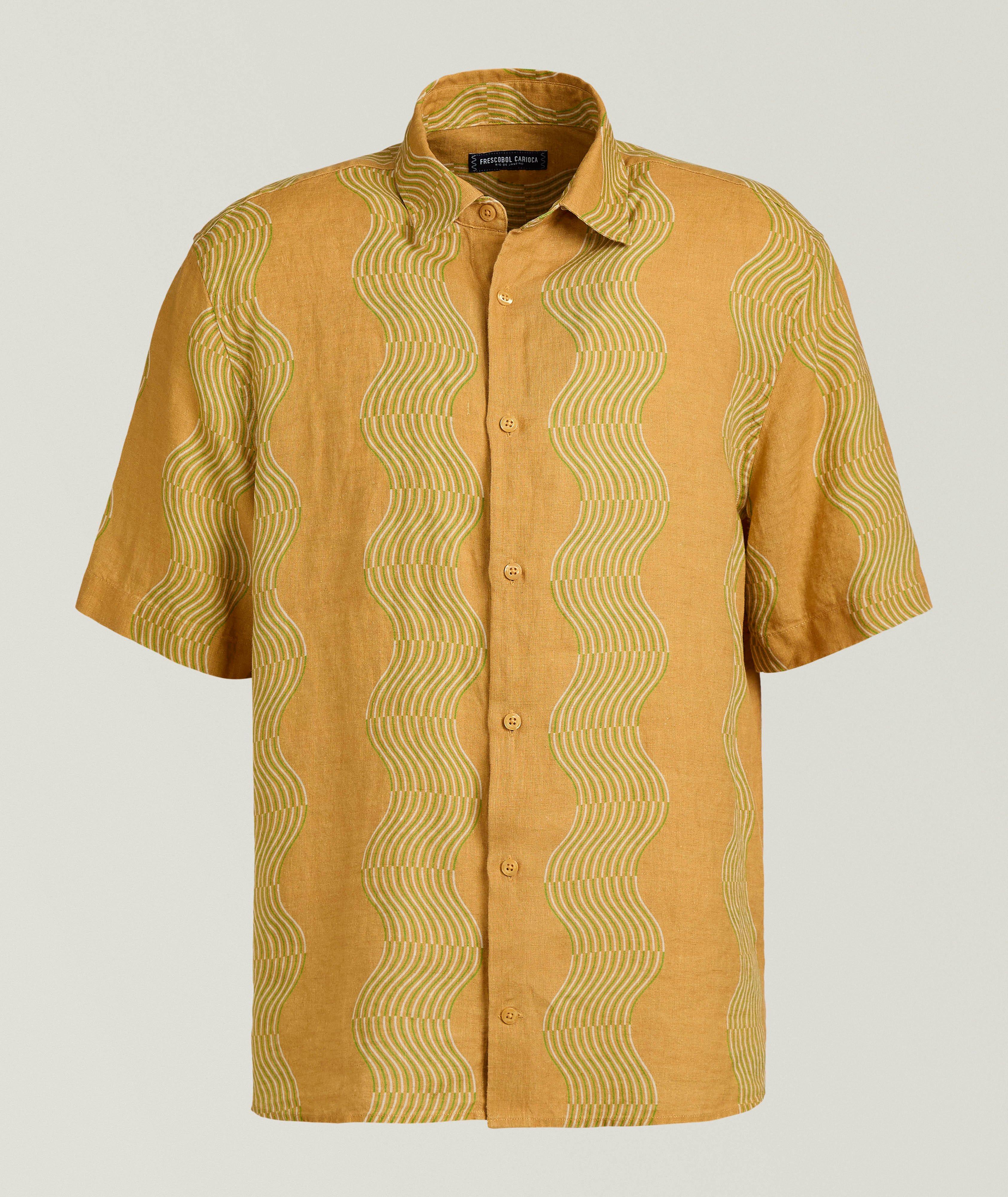 Chemise en lin à rayures ondulées image 0