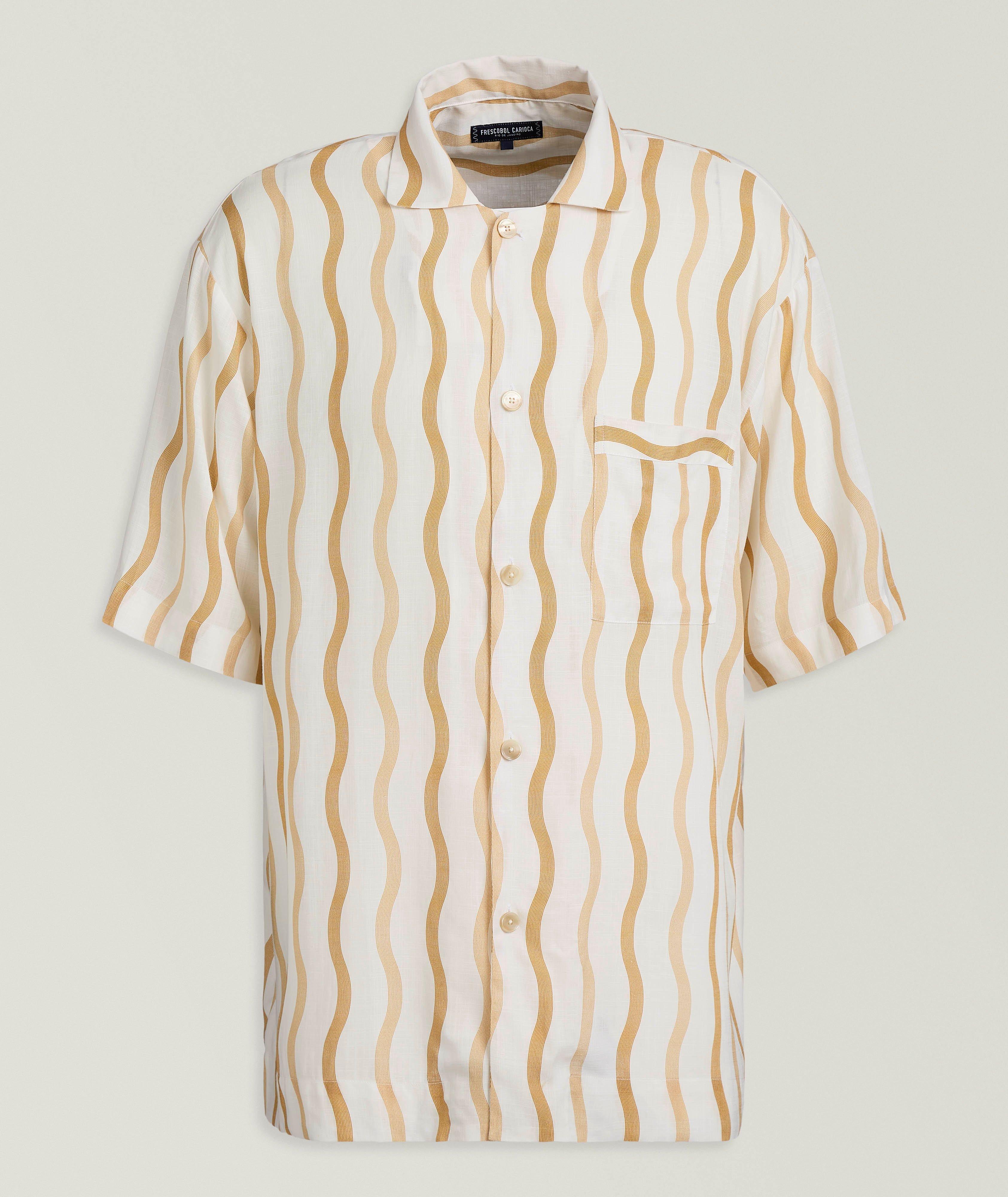 Frescobol Carioca Cassio Cabana Stripe Linen-Viscose Shirt 